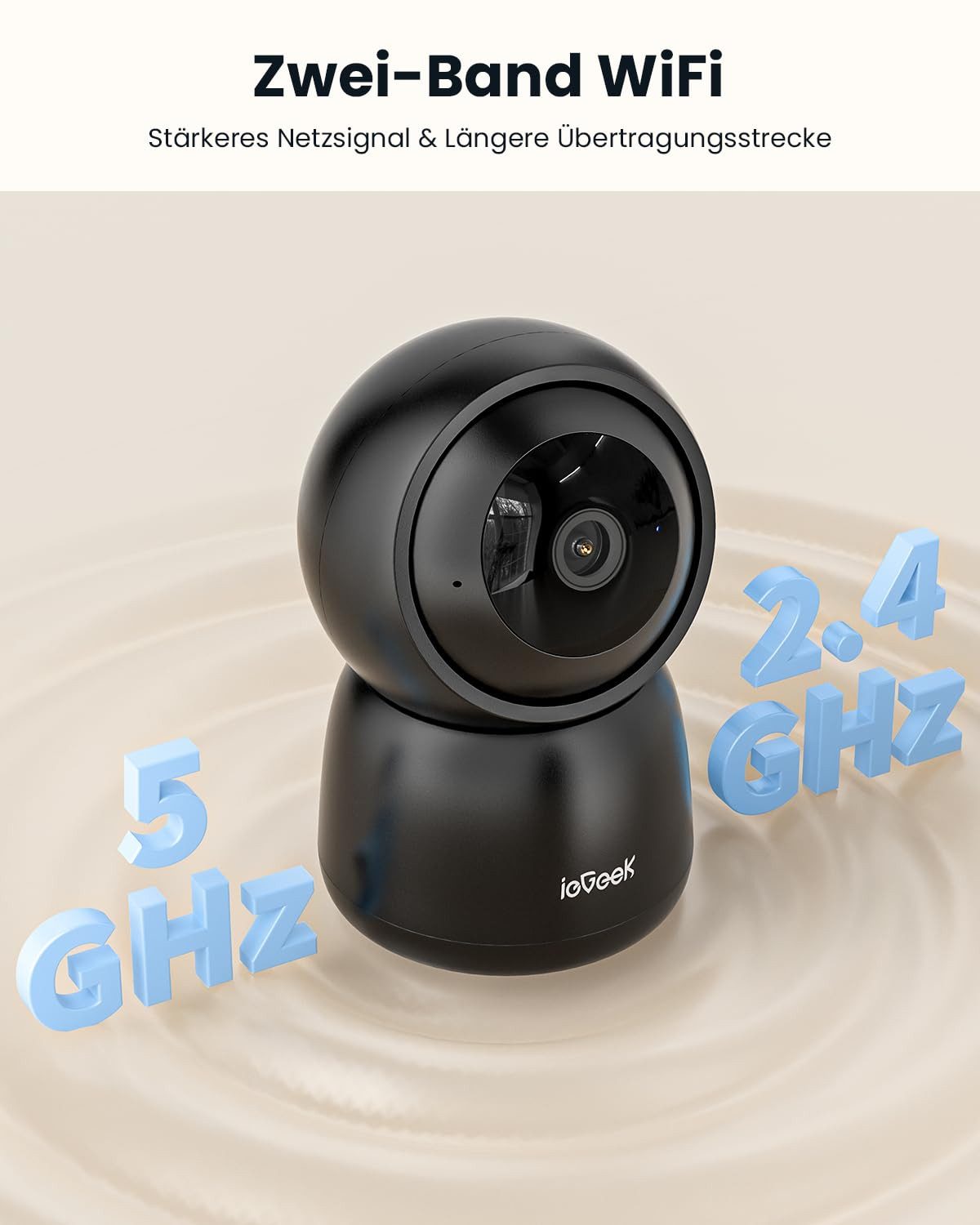 TWUFY Überwachungskamera ieGeek Überwachungskamera Innen,2K Mini Kamera kabellos mit Nachtsicht (Innen, Katzen Hunde Kamera, 2.4GHz WLAN Hundekamera, Farbnachtsicht, 4-tlg., Innenbereich, 3 MP Super HD, Schwenk- und Neigefunktion, Zwei-Wege-Audio)
