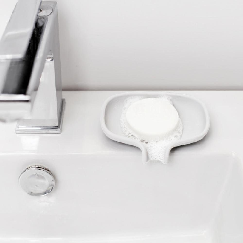 Reinigungsbürste Saver mit Bosign Soap Weiß Ablauf (Small) Seifenablage
