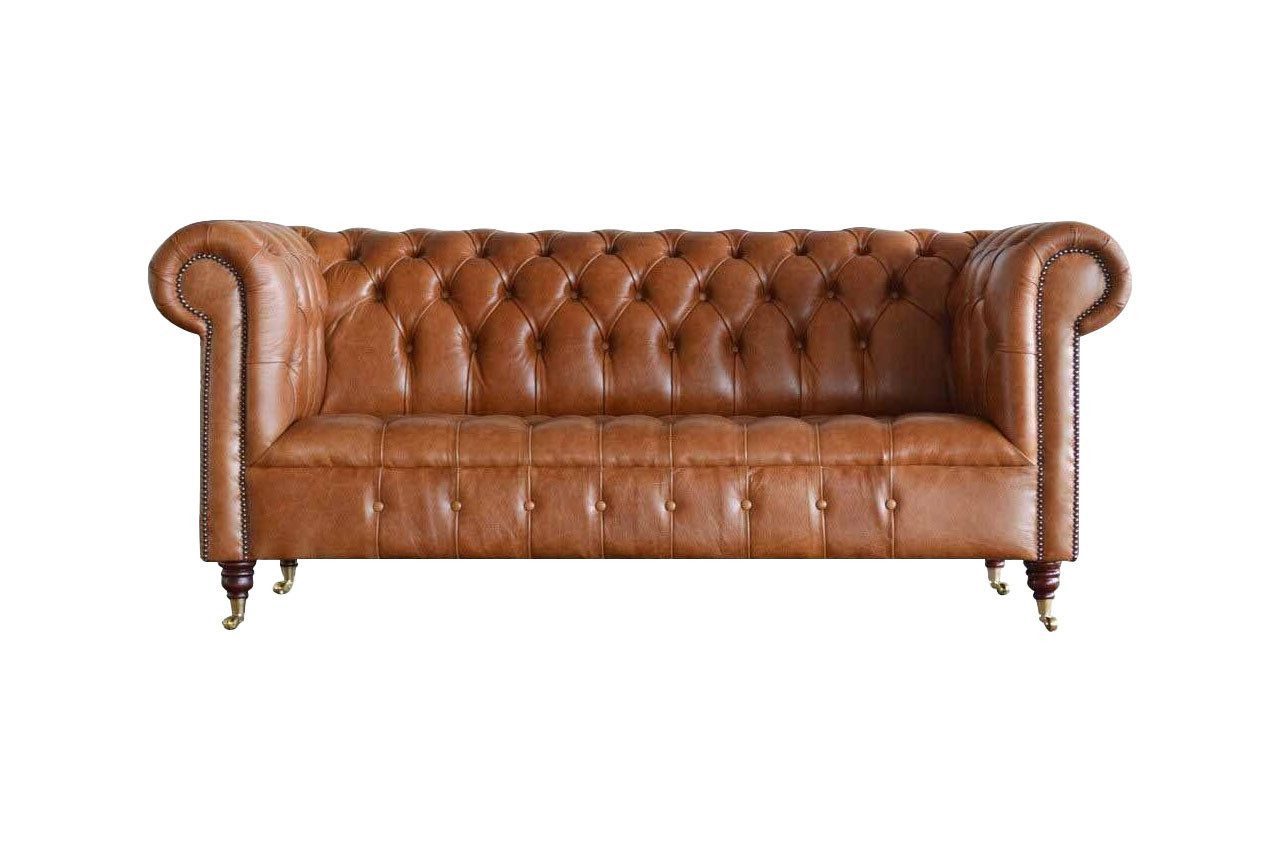 Sofa Chesterfield Dreisitzer Sofa Polsterung Couch Braun