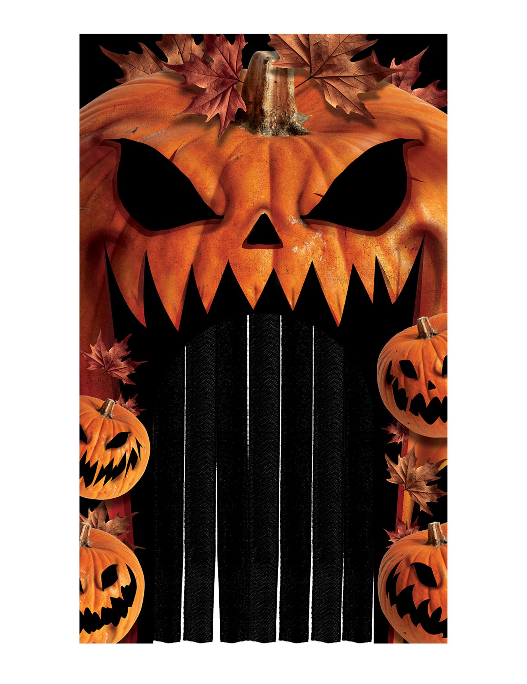 Fiestas Guirca Kostüm Türdekoration mit Kürbisvorhang 145cm Halloween Eingangsschmuck