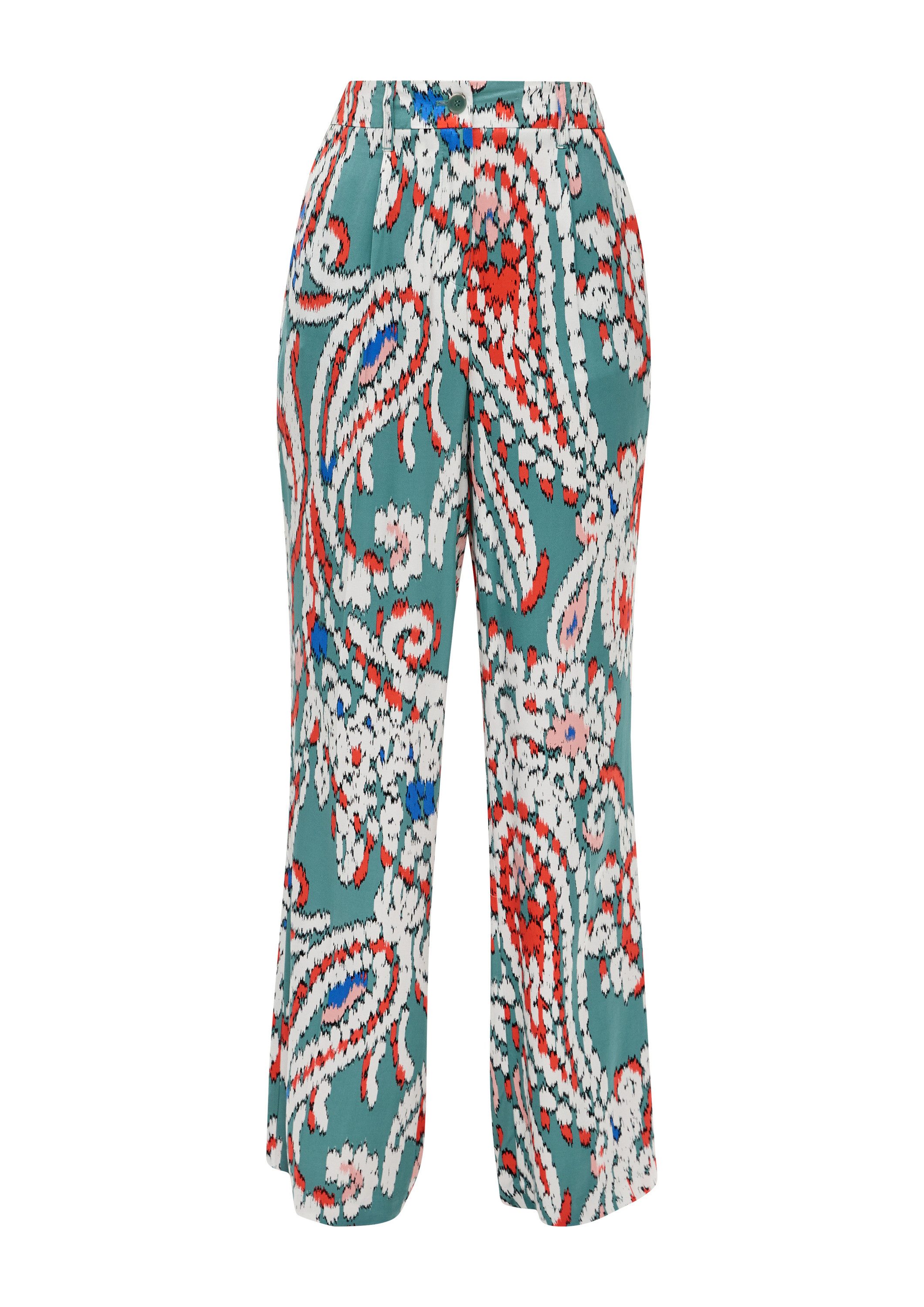 s.Oliver Chinos Hose Regular: Wide-Leg-Hose aus Satin