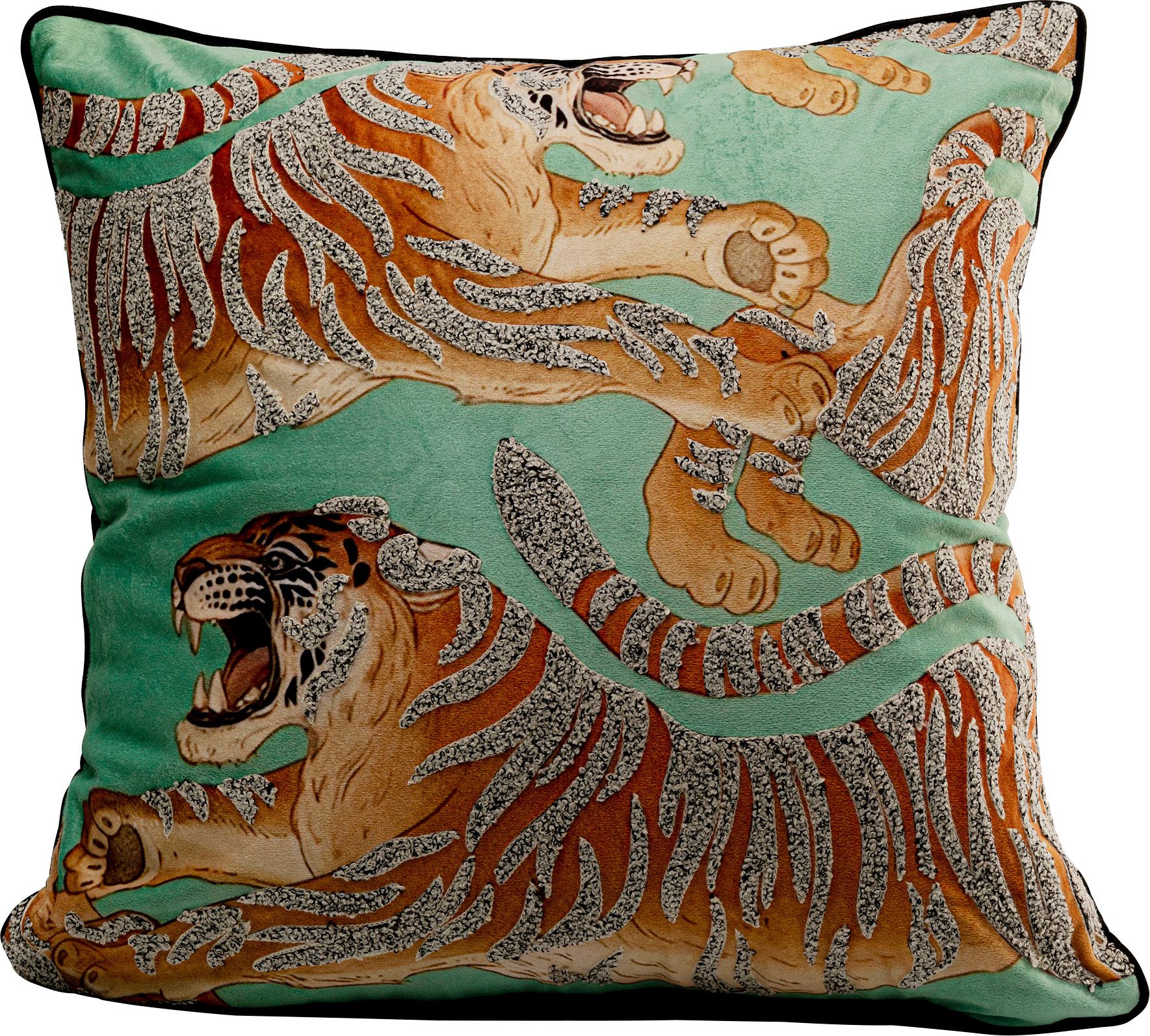 Kare Design Dekokissen Tiger Love, Kissenhülle mit Füllung, 45x45 cm, stützt Kopf und Nacken angenehm und sorgt für erholsamen Schlaf