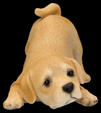 Figuren Shop GmbH Tierfigur Hundefigur - Labrador Welpe will spielen - Hund Dekofigur Hundebaby