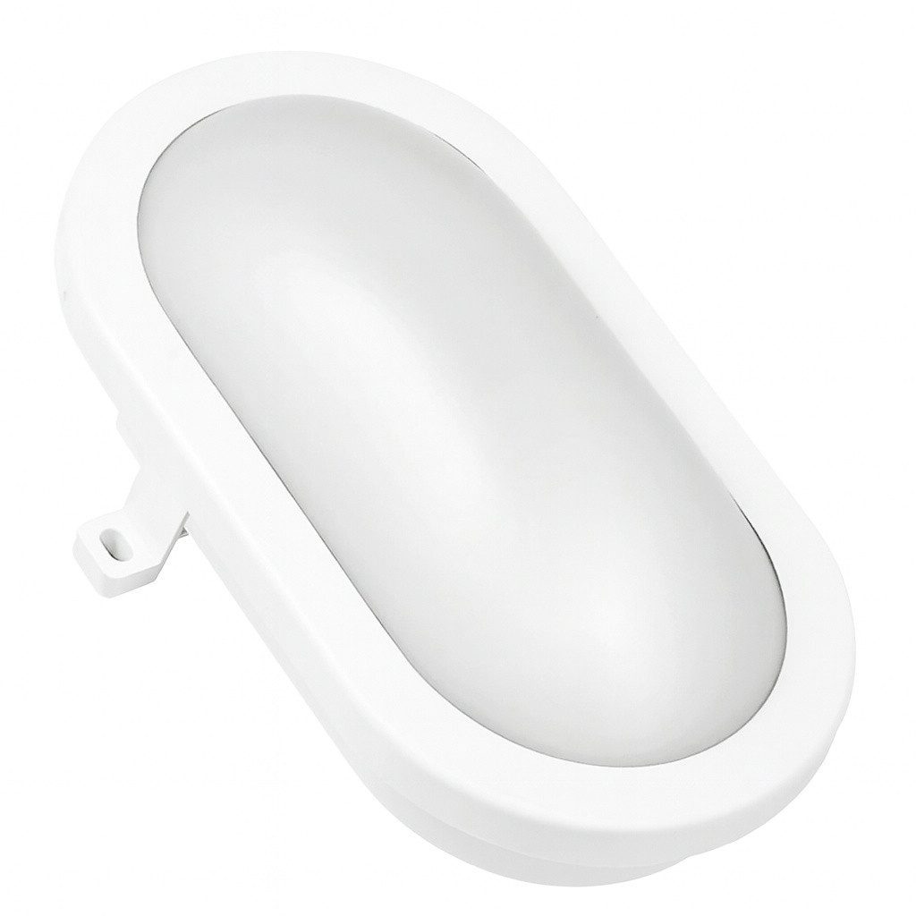 Trend Line LED Außen-Wandleuchte TrendLine LED-Ovalleuchte weiß 17 x 12 x 7 cm, Inkl. Leuchtmittel, Nicht dimmbar ohne Bewegungsmelder