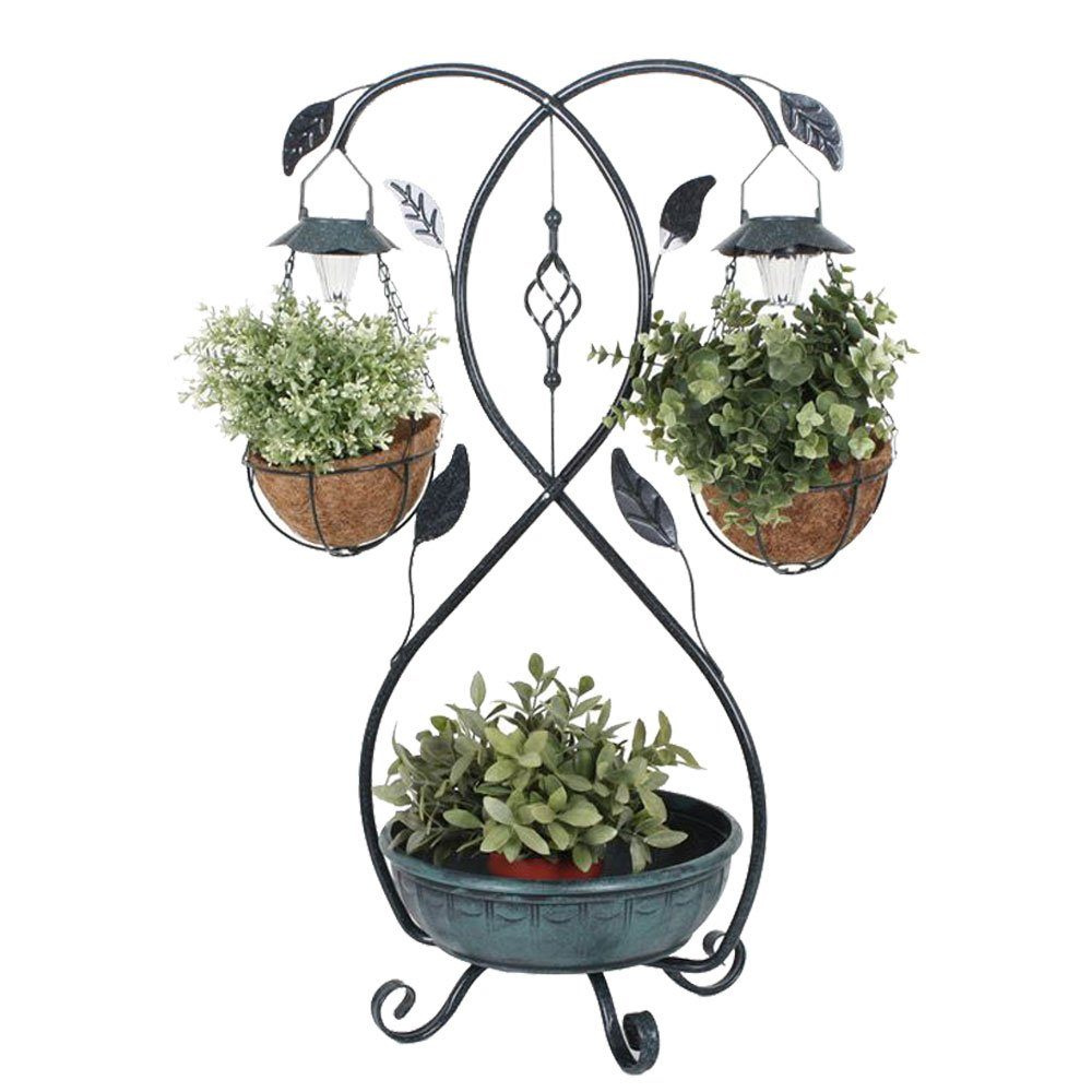 Harms Import LED Solarleuchte, LED-Leuchtmittel fest verbaut, Warmweiß, Pflanzenständer Solar Blumentopfleuchte Außenlampe