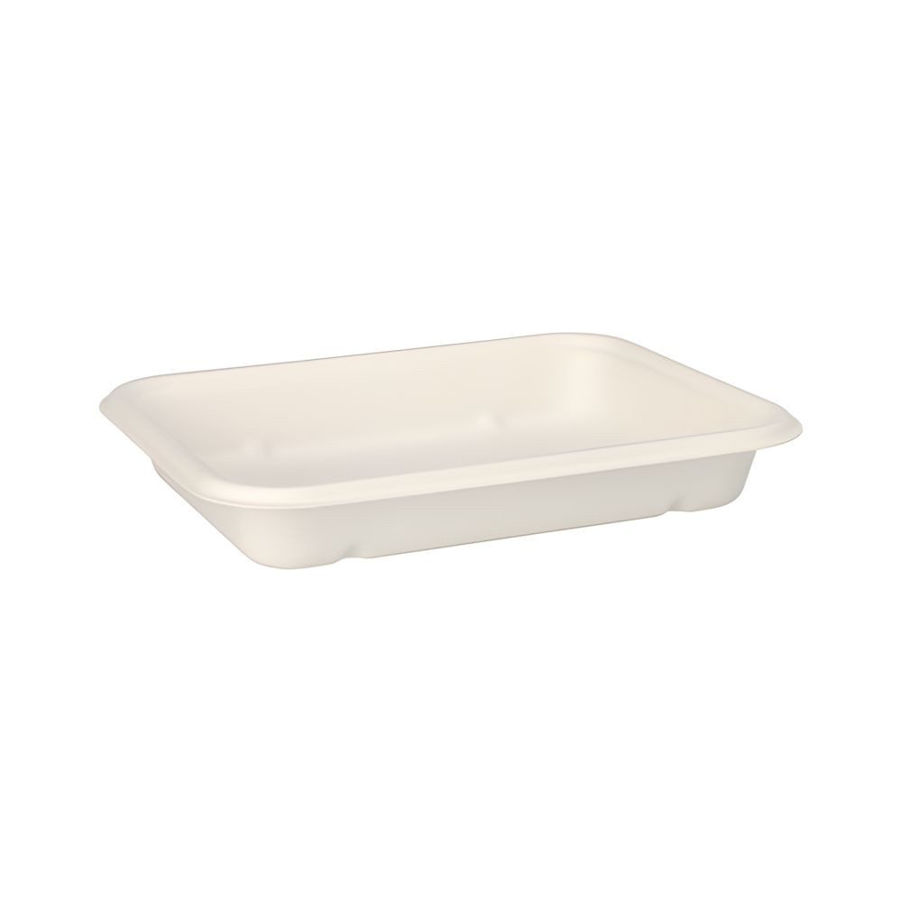PAPSTAR Einwegschale 300 x Schalen Zuckerrohr pure ungeteilt 3 cm x 15,3 cm x 20,3 cm weiss, Zuckerrohr