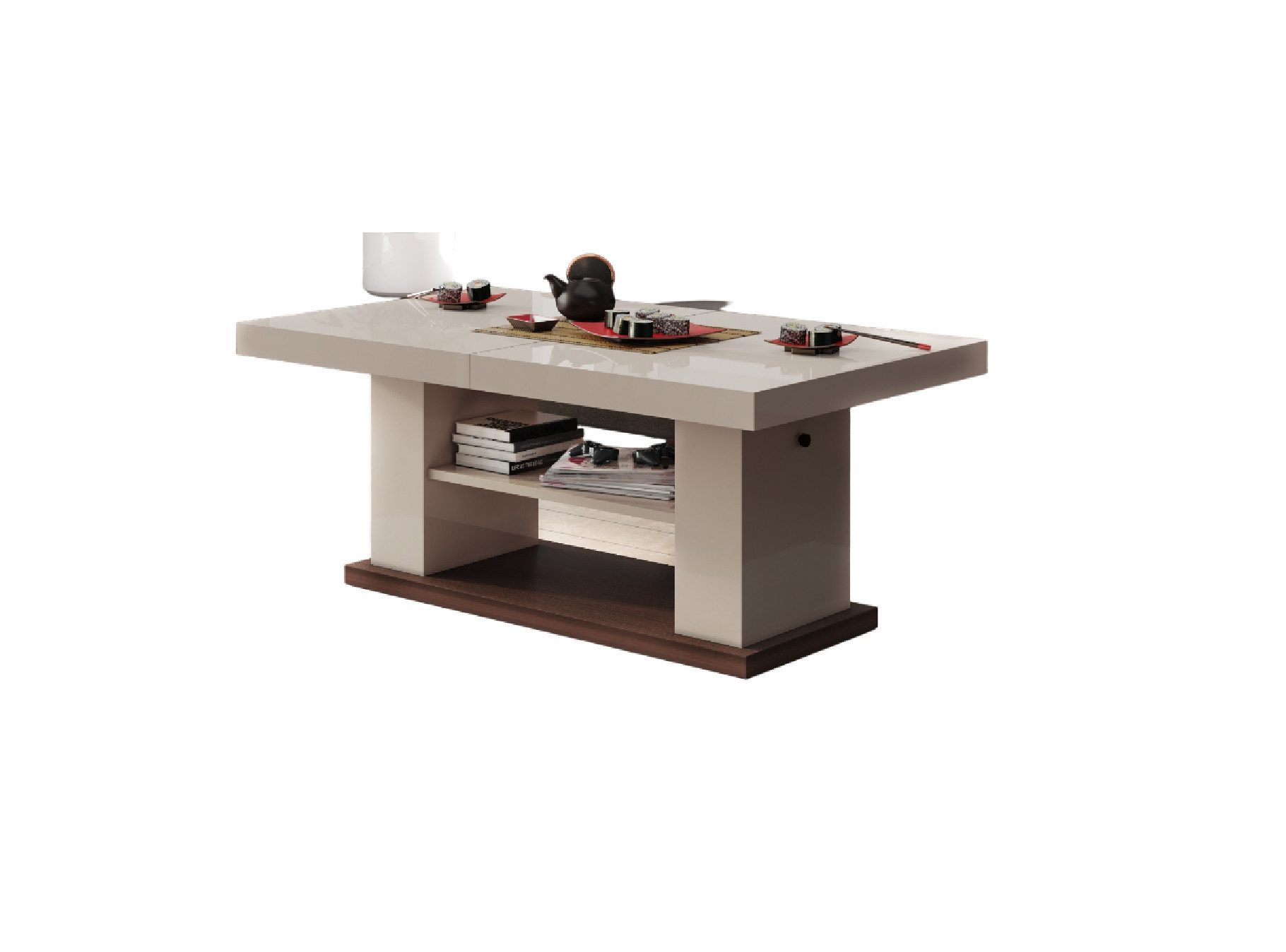 designimpex Couchtisch HN-777 Cappuccino - Nussbaum günstig online kaufen