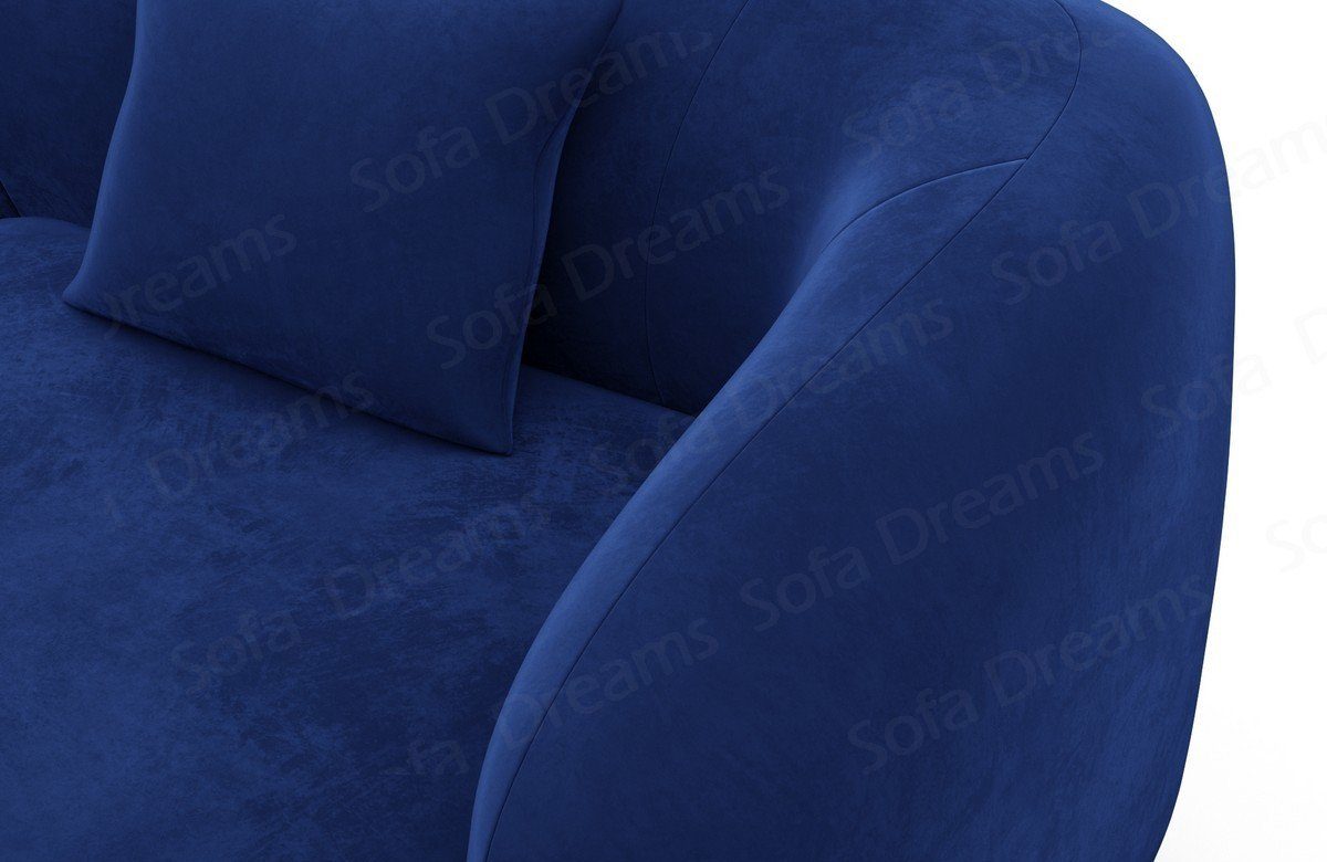 L Marbella Stoffsofa, Couch Form mane Loungesofa Samtstoff Dreams Polster Sofa Sofa Ecksofa Design dunkelblau77 kurz mit