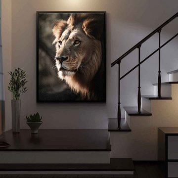 DOTCOMCANVAS® Leinwandbild Lion, Leinwandbild Lion Löwe Afrika Natur Tier Safari hochkant