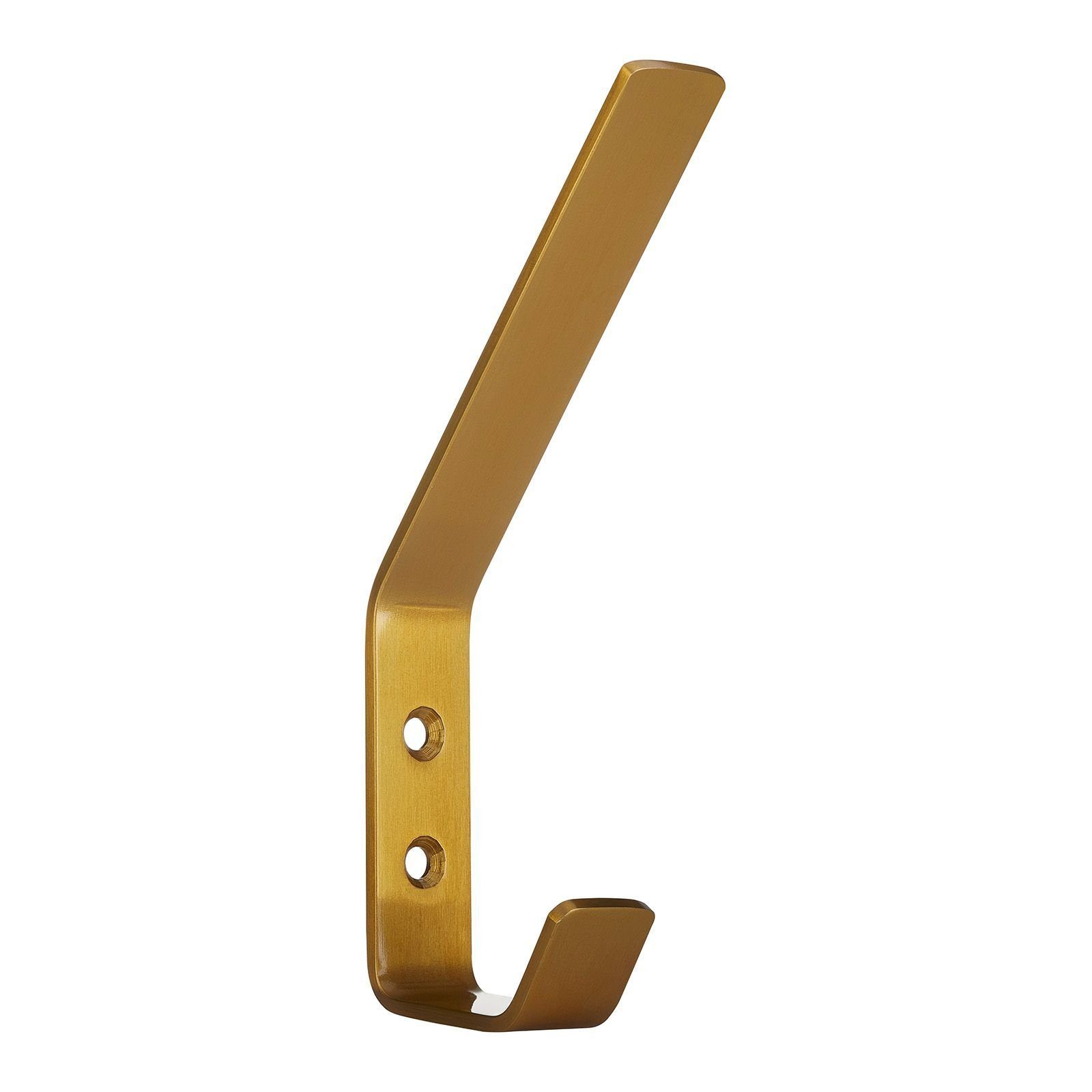 SO-TECH® Kleiderhaken doppelter Wandhaken, Edelstahl, 142 x 20 x 45 mm, (1-St), großer Jackenhaken mit abgerundeten Kanten gelb