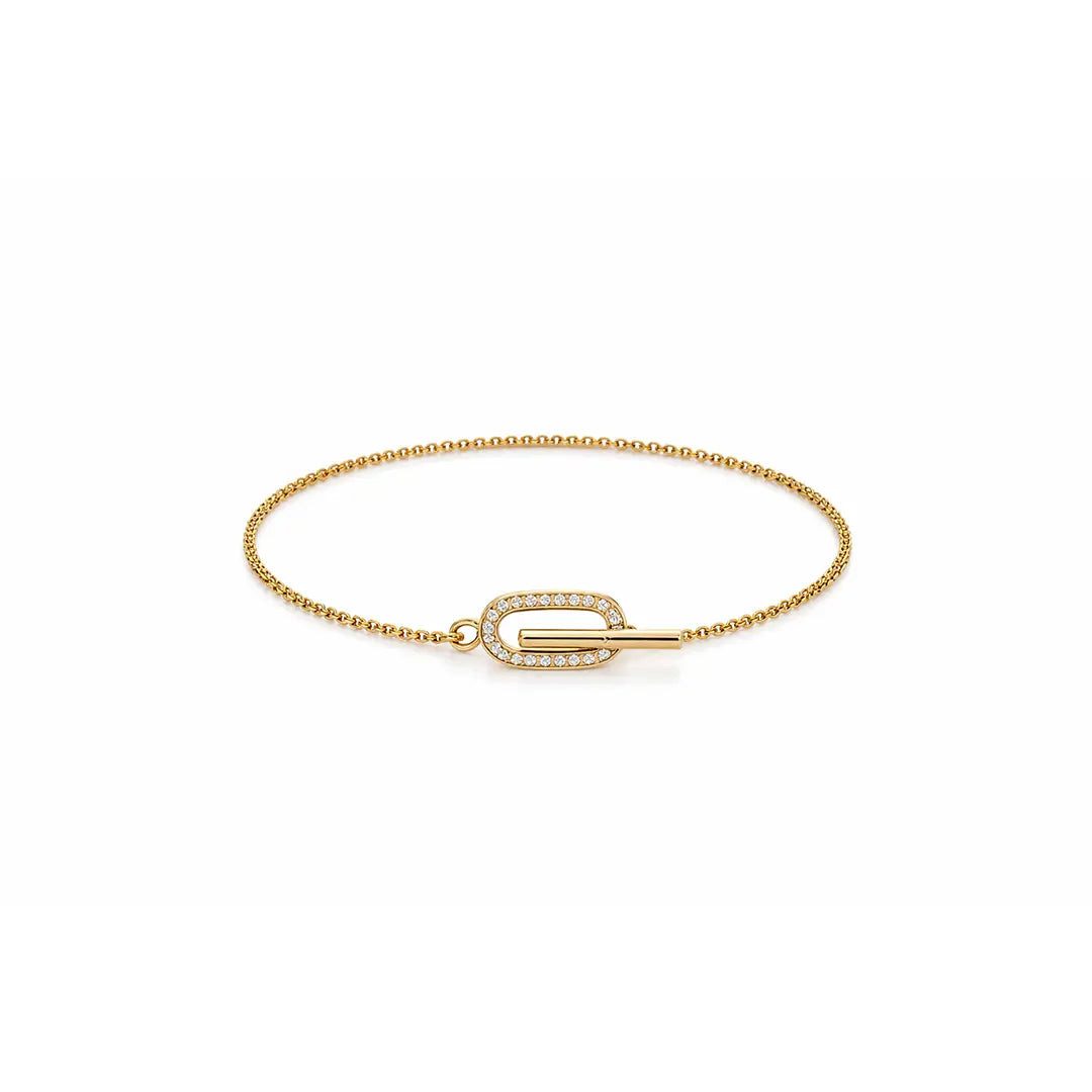 Silberarmband Armband 925 Sterling Silber Glieder Armband vergoldet Damen Zirkonia