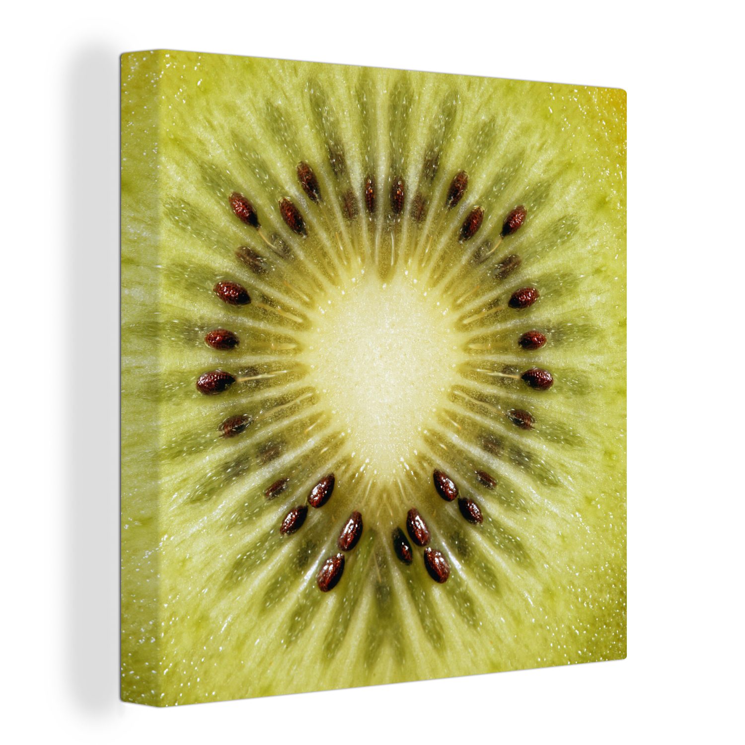 OneMillionCanvasses® Leinwandbild Kiwi - Herz - Frucht, (1 St), Leinwand Bilder für Wohnzimmer Schlafzimmer