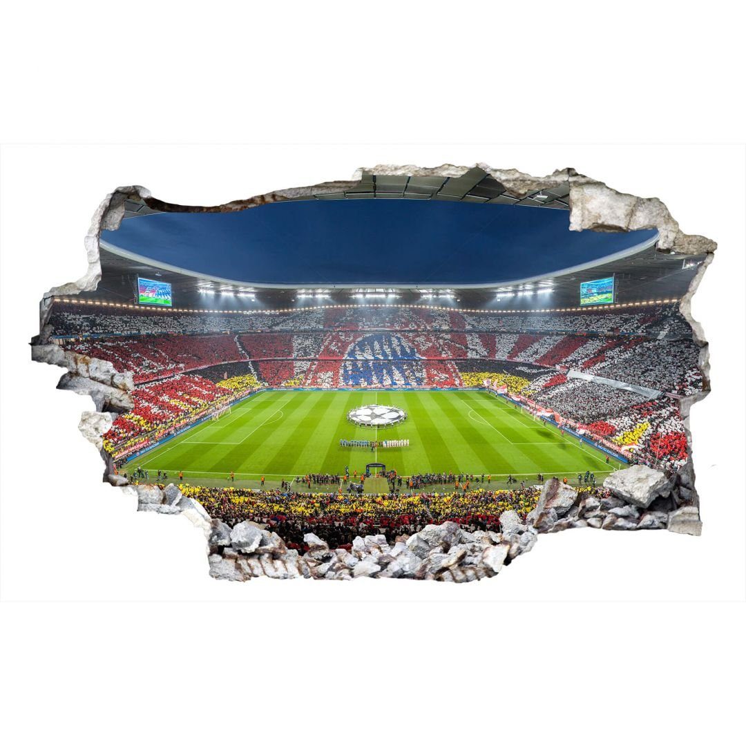 K&L Wall Art Wandtattoo 3D Wandtattoo Fußball FC Bayern München Aufkleber FCB Immer weiter, Mauerdurchbruch Wandbild selbstklebend