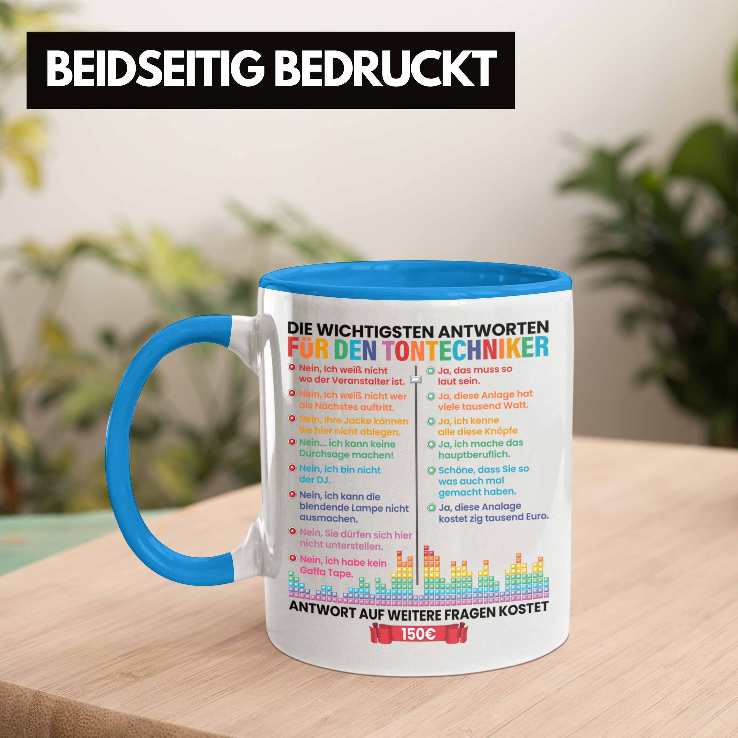 Lustiger Tontechniker Tasse Männer Toningenieur Frauen Geschenk Tasse Blau Spruch Trendation