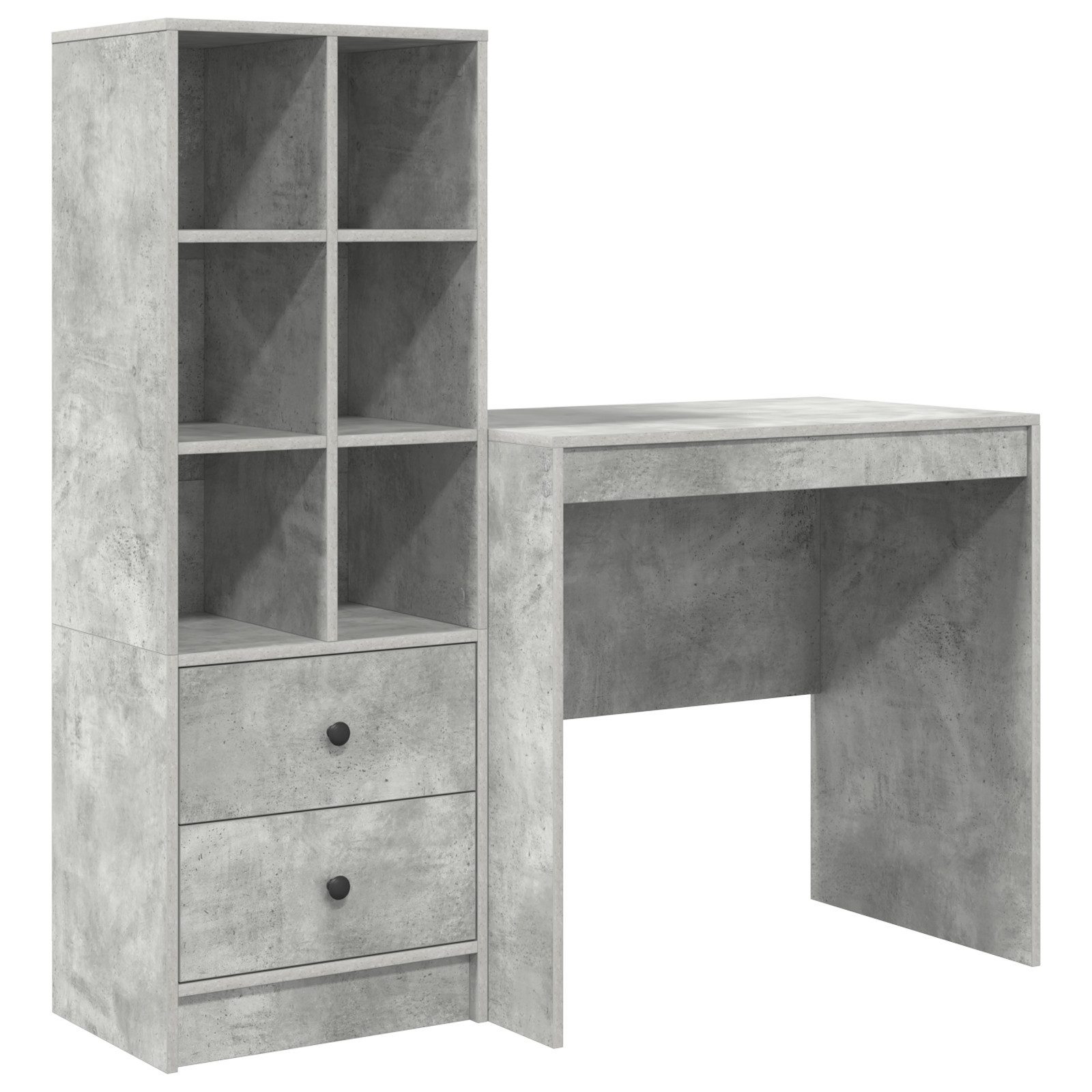vidaXL Sideboard Schreibtisch mit Stauraum Betongrau günstig online kaufen
