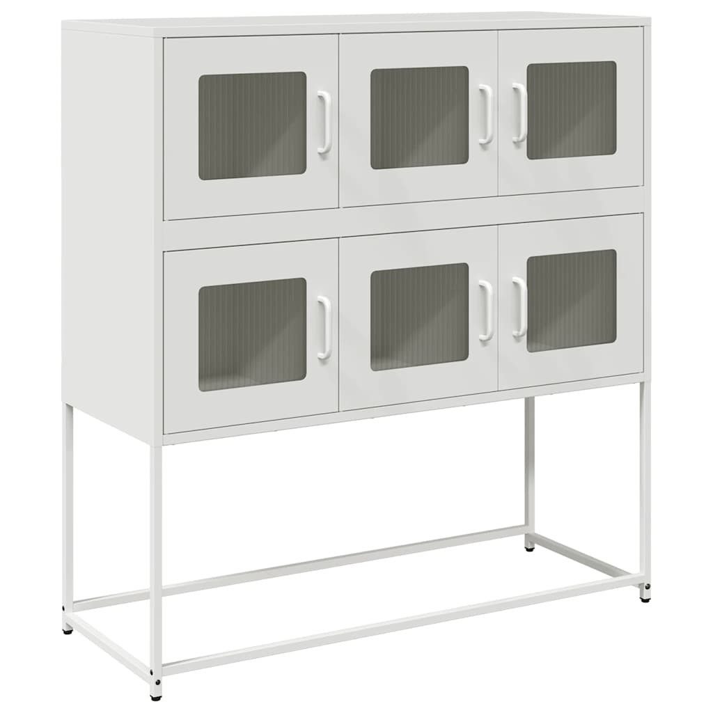 vidaXL Sideboard Sideboard Weiß 100,5x39x107 cm Kaltgewalzter Stahl (1 St)