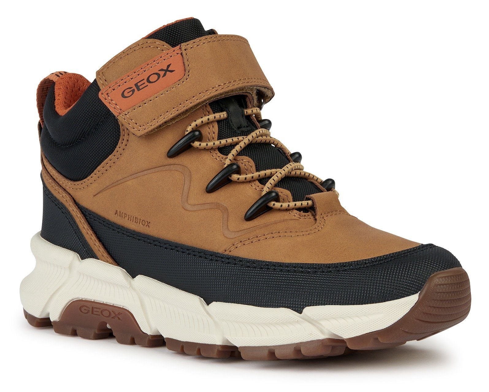 Geox J TEX-Ausstattung FLEXYPER ABX PLUS Winterboots camelfarben-schwarz BOY mit wasserabweisender