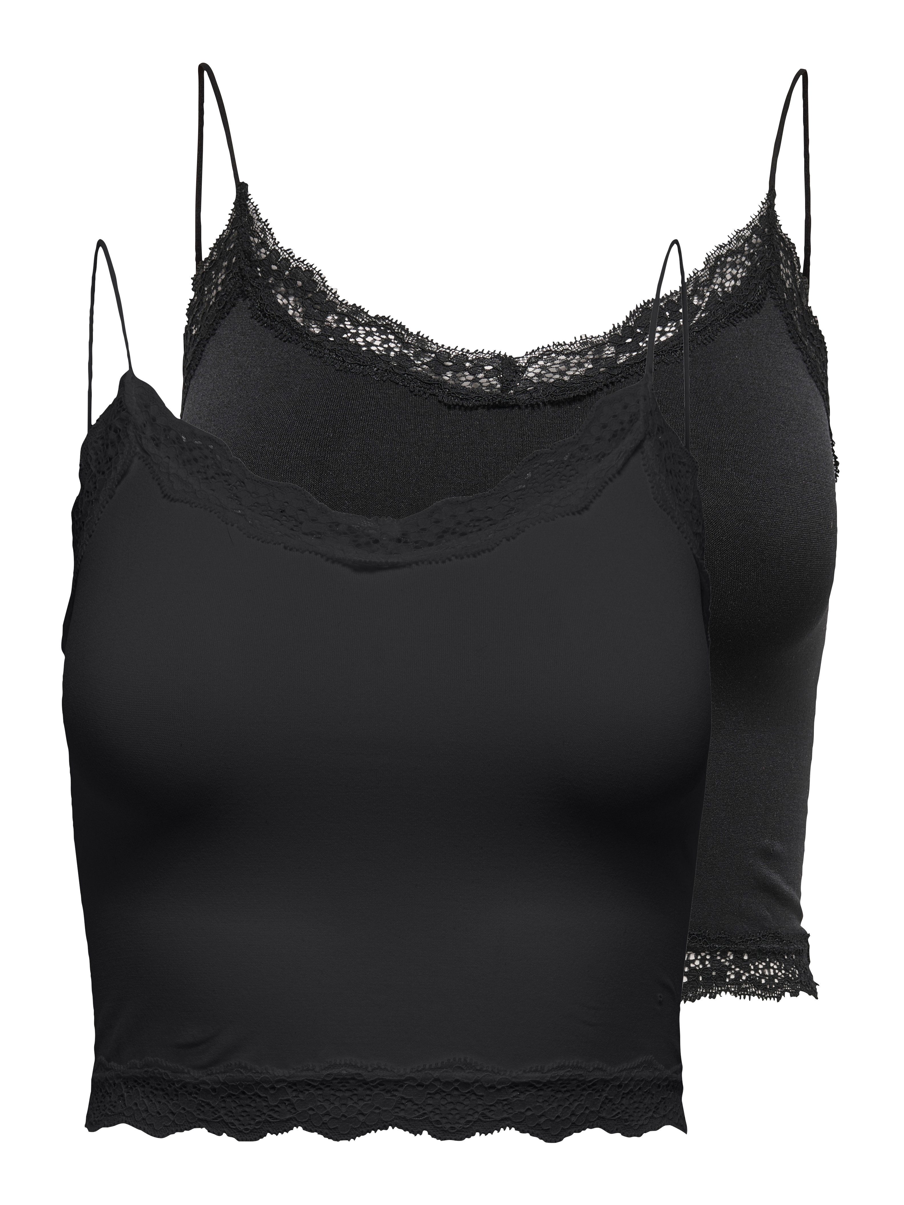 ONLY Trägertop ONLVICKY LACE SEAML 2-PACK CROPPED TOP (Packung, 2-tlg) günstig online kaufen