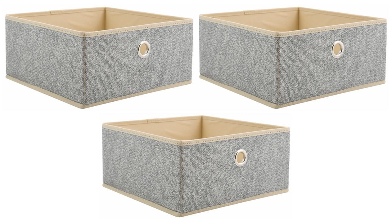 MSV Badmöbel-Set MSV 3er Set Faltbox Aufbewahrungsbox Regalkorb Faltkiste Einschubkorb