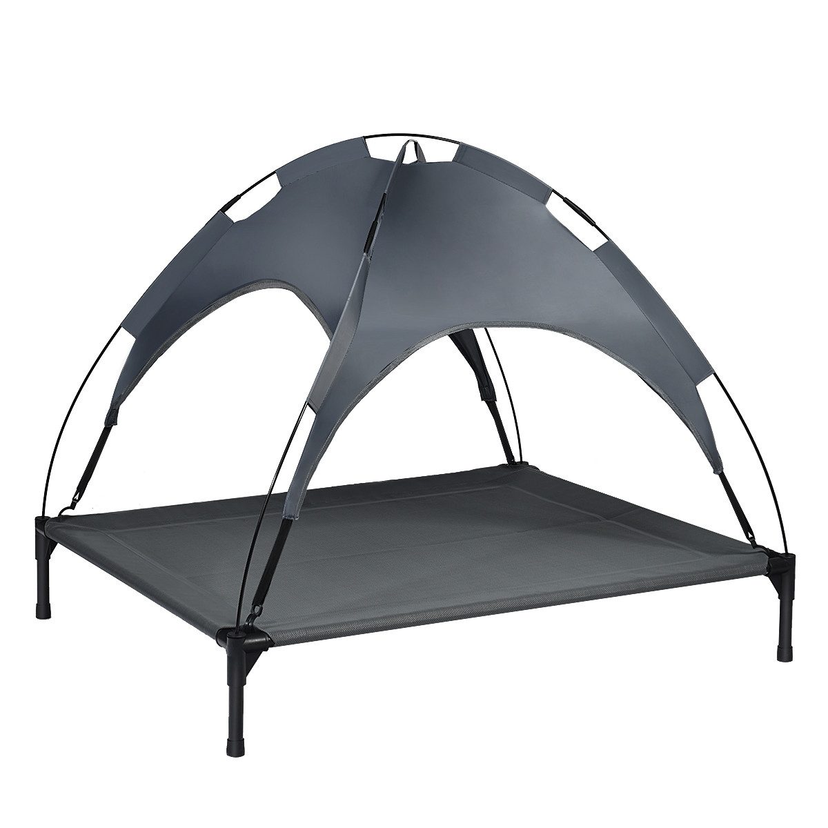 KOMFOTTEU Tierbett Hundeliege mit Dach, Haustierbett mit Eisenrahmen günstig online kaufen