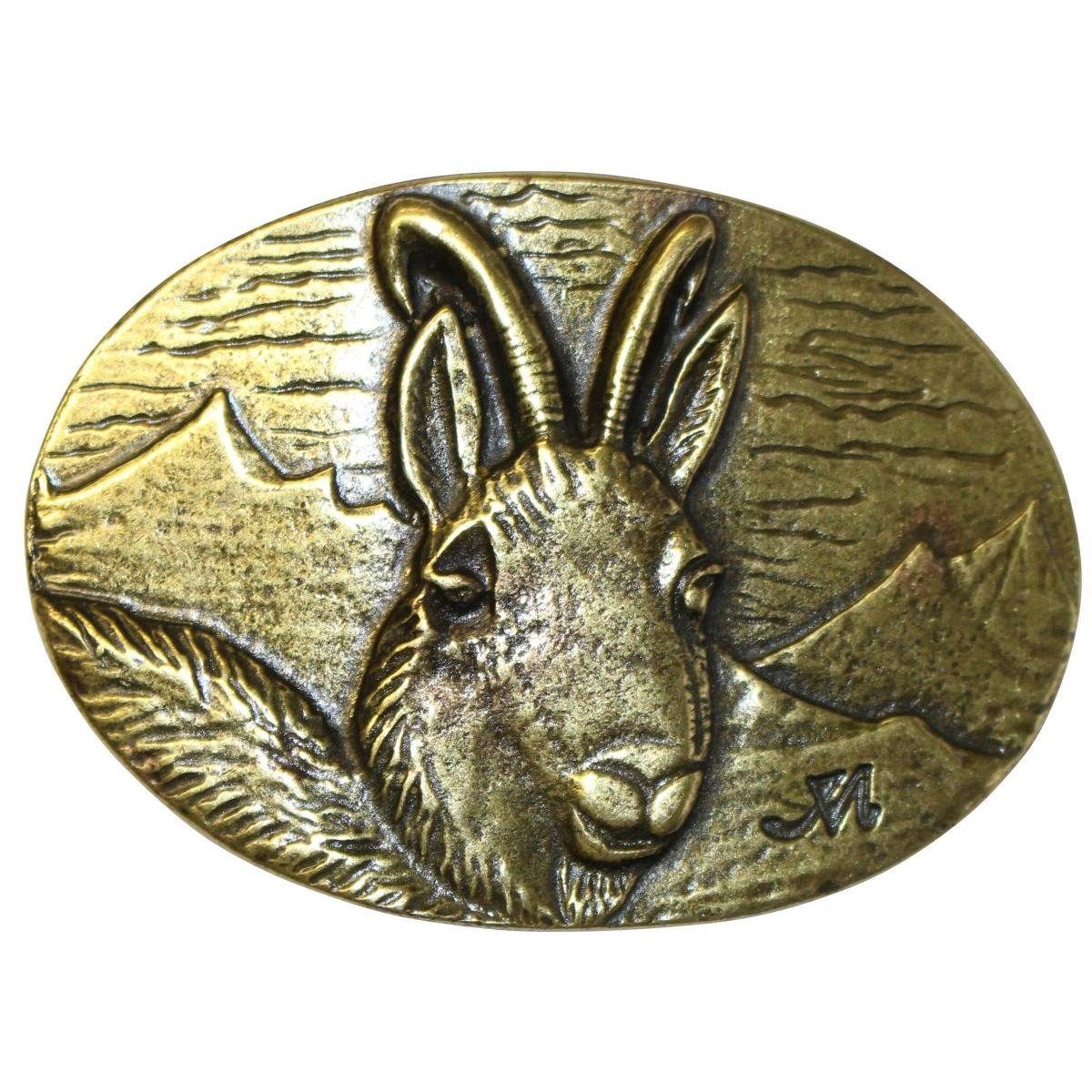 Gürtelschnalle Gams 4,0 cm - Buckle Gürtelschließe 40mm - für Jagd--Outfit - - Gürtel