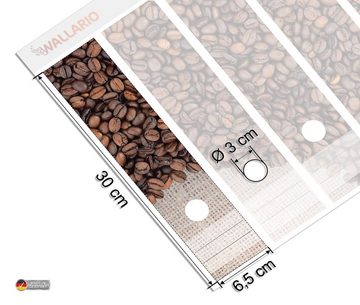 Wallario Etiketten Tasse mit Kaffeebohnen - Kaffeedesign, Ordnerrücken-Sticker in verschiedenen Ausführungen
