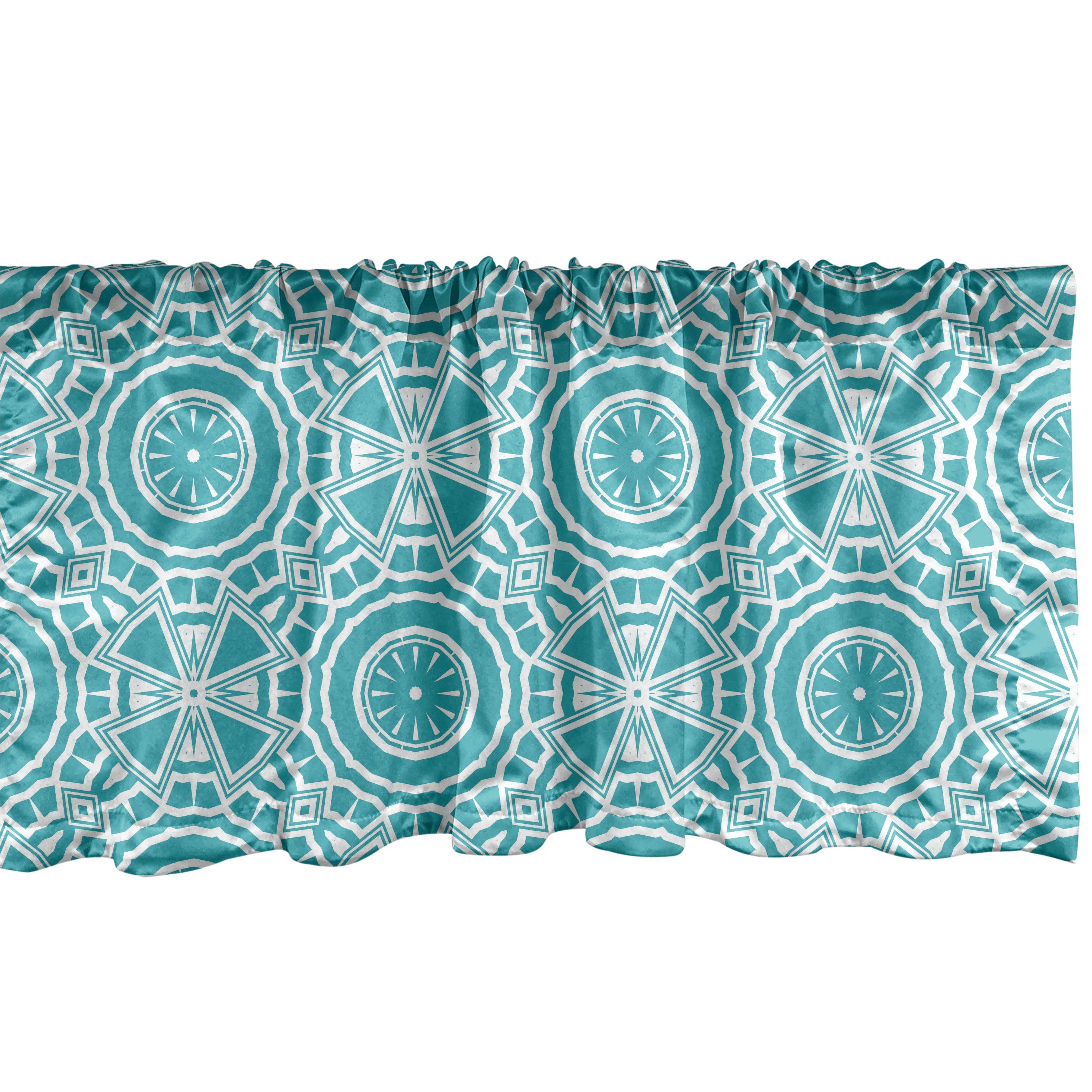 Scheibengardine Vorhang Volant für Küche Schlafzimmer Dekor mit Stangentasche, Abakuhaus, Microfaser, Boho Moderne Mandala Effekt Muster