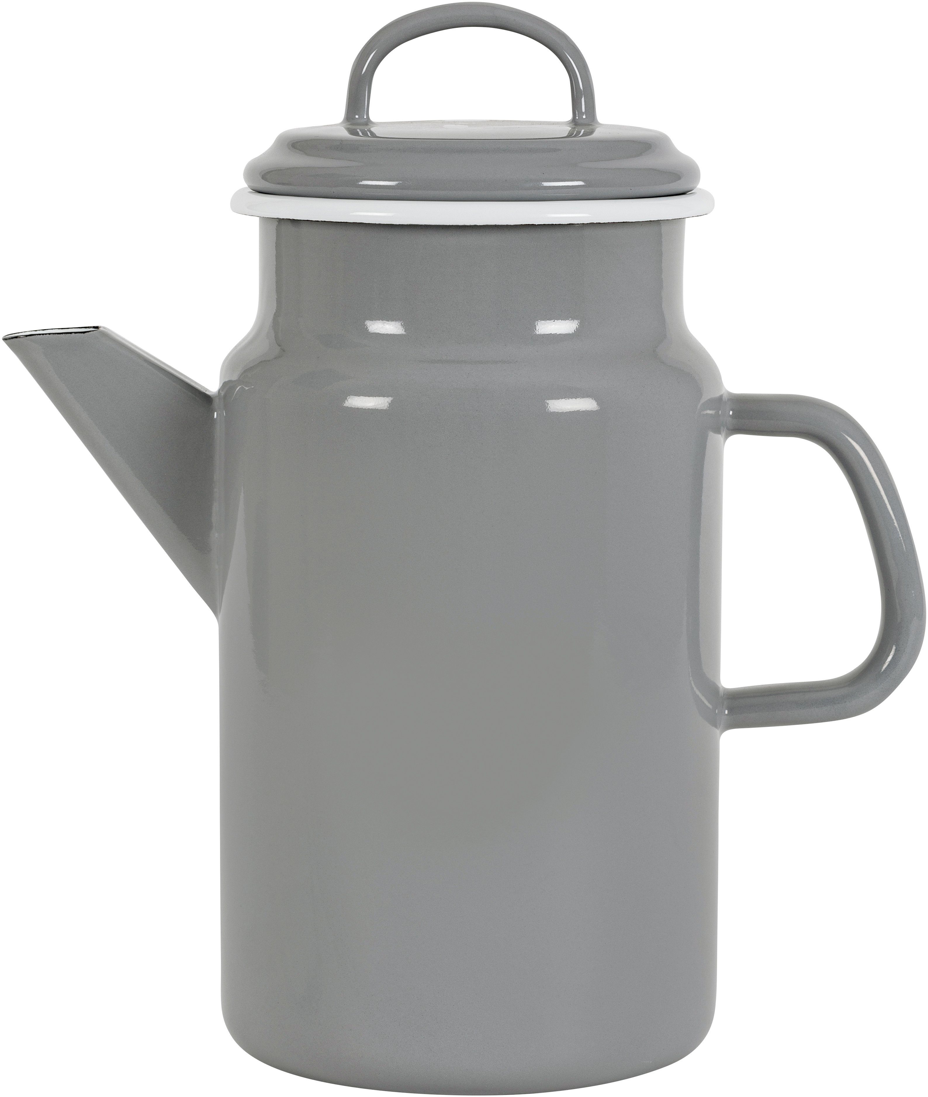 KOCKUMS® Teekanne Jernverk, 2 in l, Emaille, einer Nachhaltigkeit Teekanne Retro-Design und grau vereint
