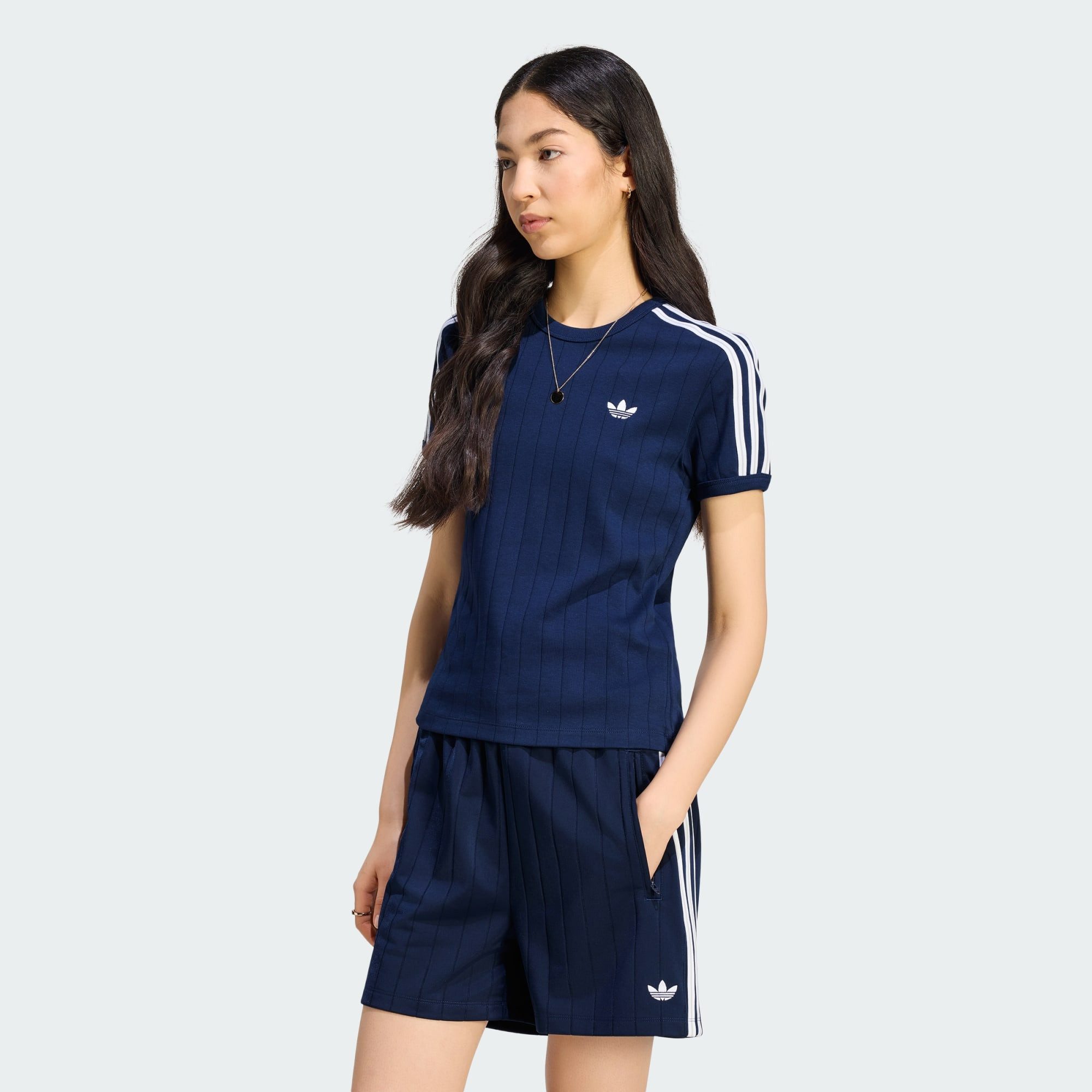 adidas Originals T-Shirt T-SHIRT, SCHMAL GESCHNITTEN, NADELSTREIFEN (1-tlg)
