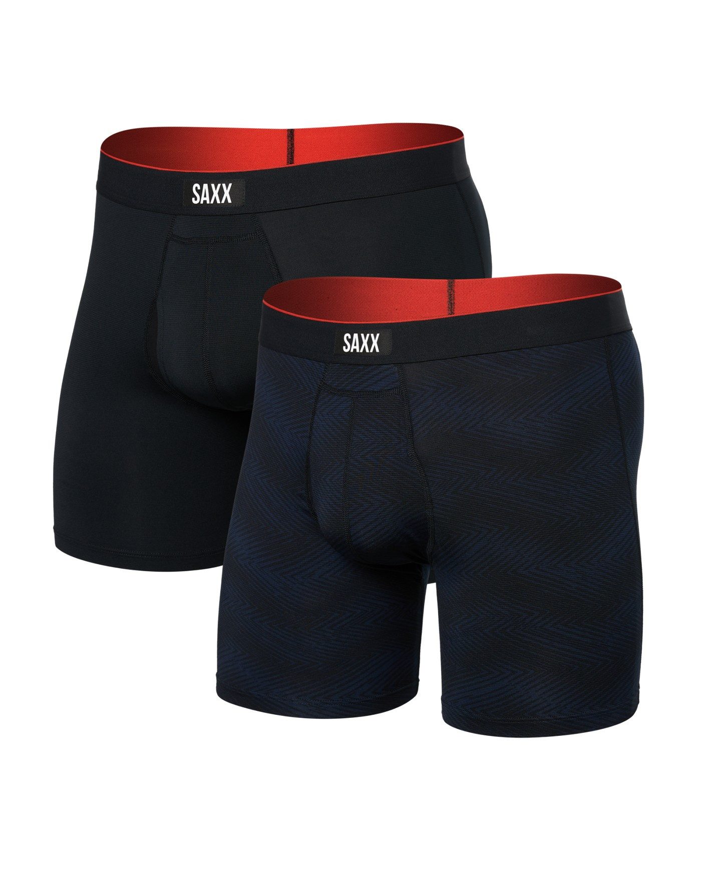 SAXX Boxershorts Multisport Mesh Boxer Brief Fly Logo dunkelblau/schwarz Herren