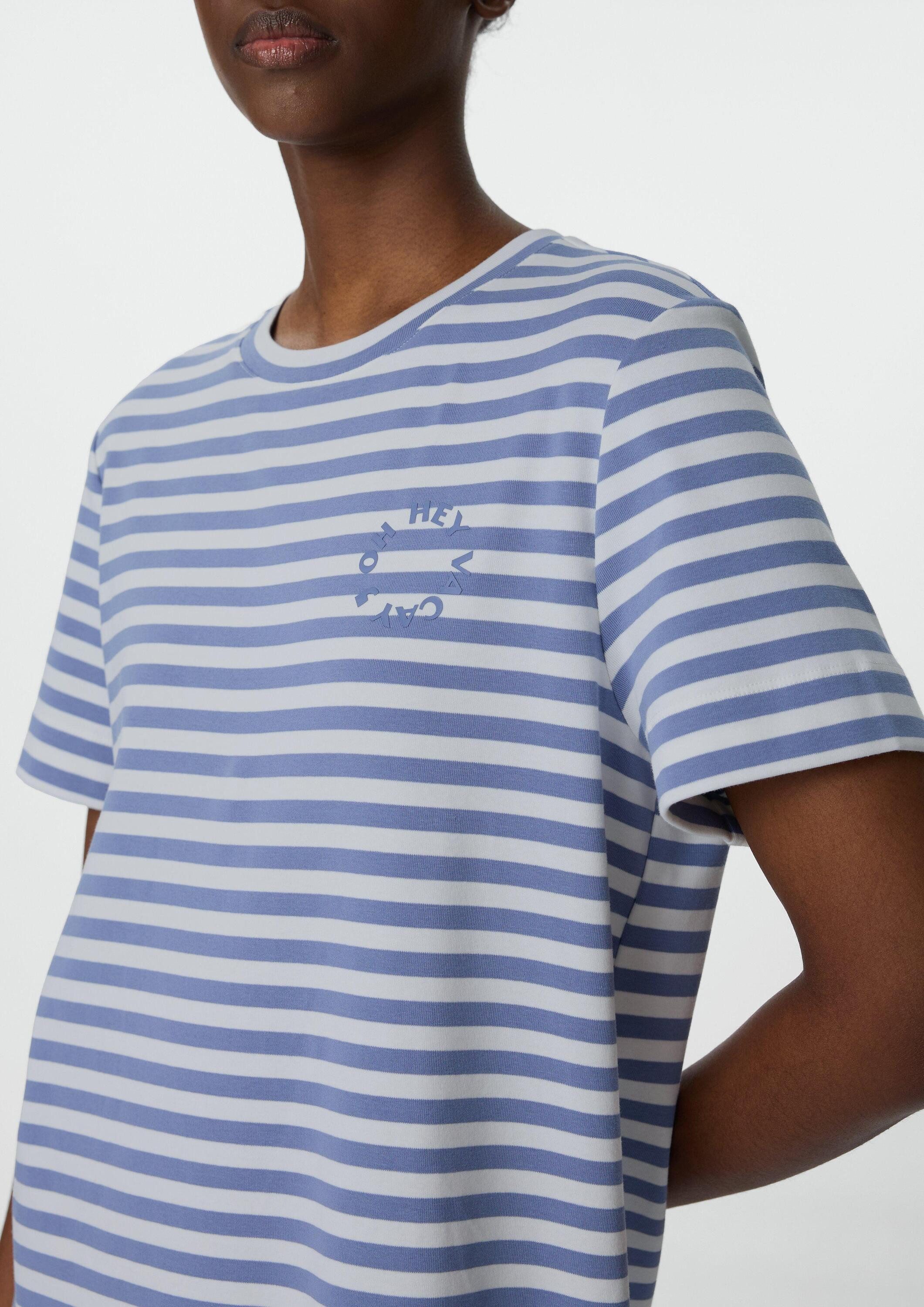 comma Midikleid Kleid Gestreiftes T-Shirt-Kleid in Midilänge