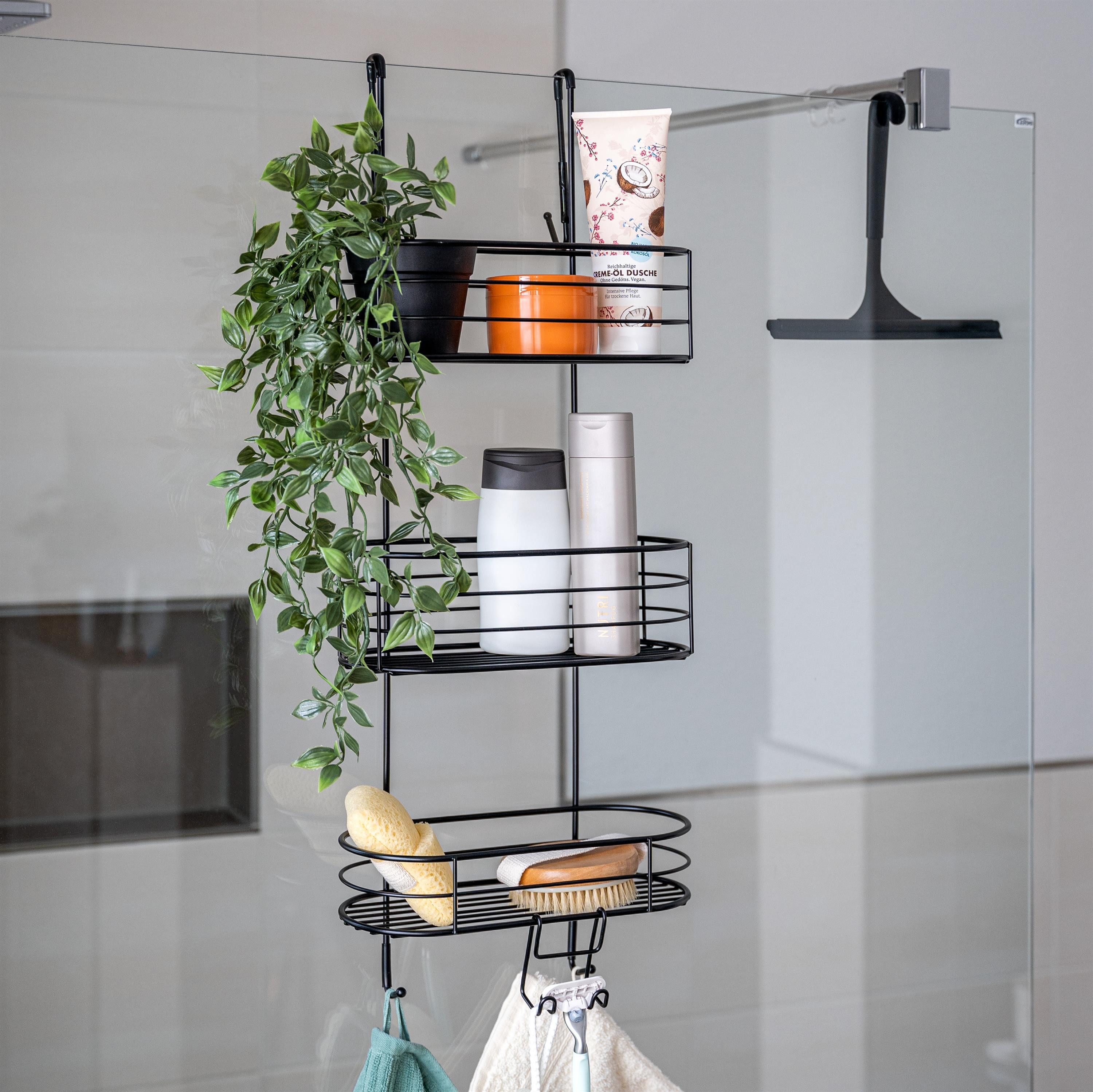 bremermann Duschregal Duschregal, 3 Ebenen, zum Einhängen, mit Haken und vier festen Haken
