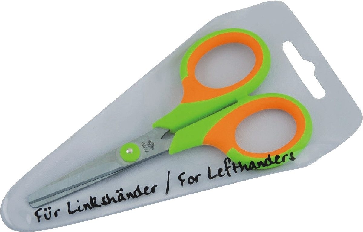 WEDO Papierscheren Kinderschere Soft-Kid Linkshänder 11,5 cm grün/orange