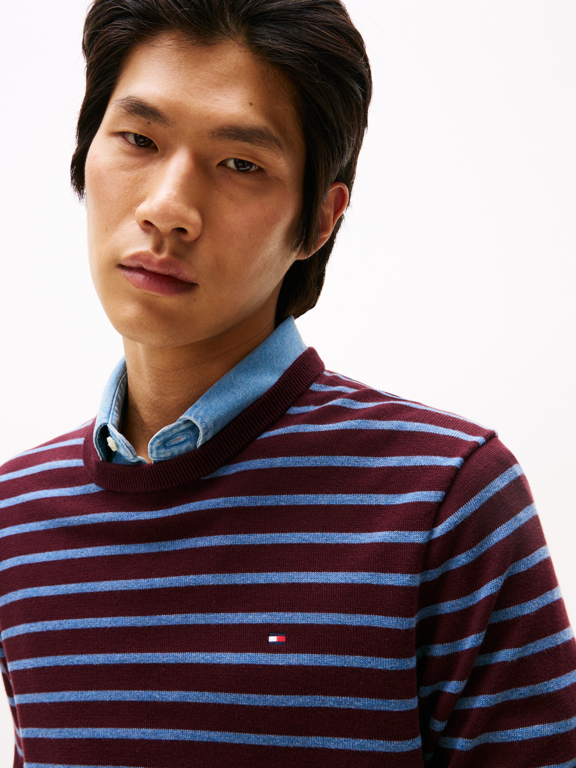 Tommy Hilfiger Rundhalspullover ESSENTIAL COTTON Crewneck Regular Fit Premium Mode