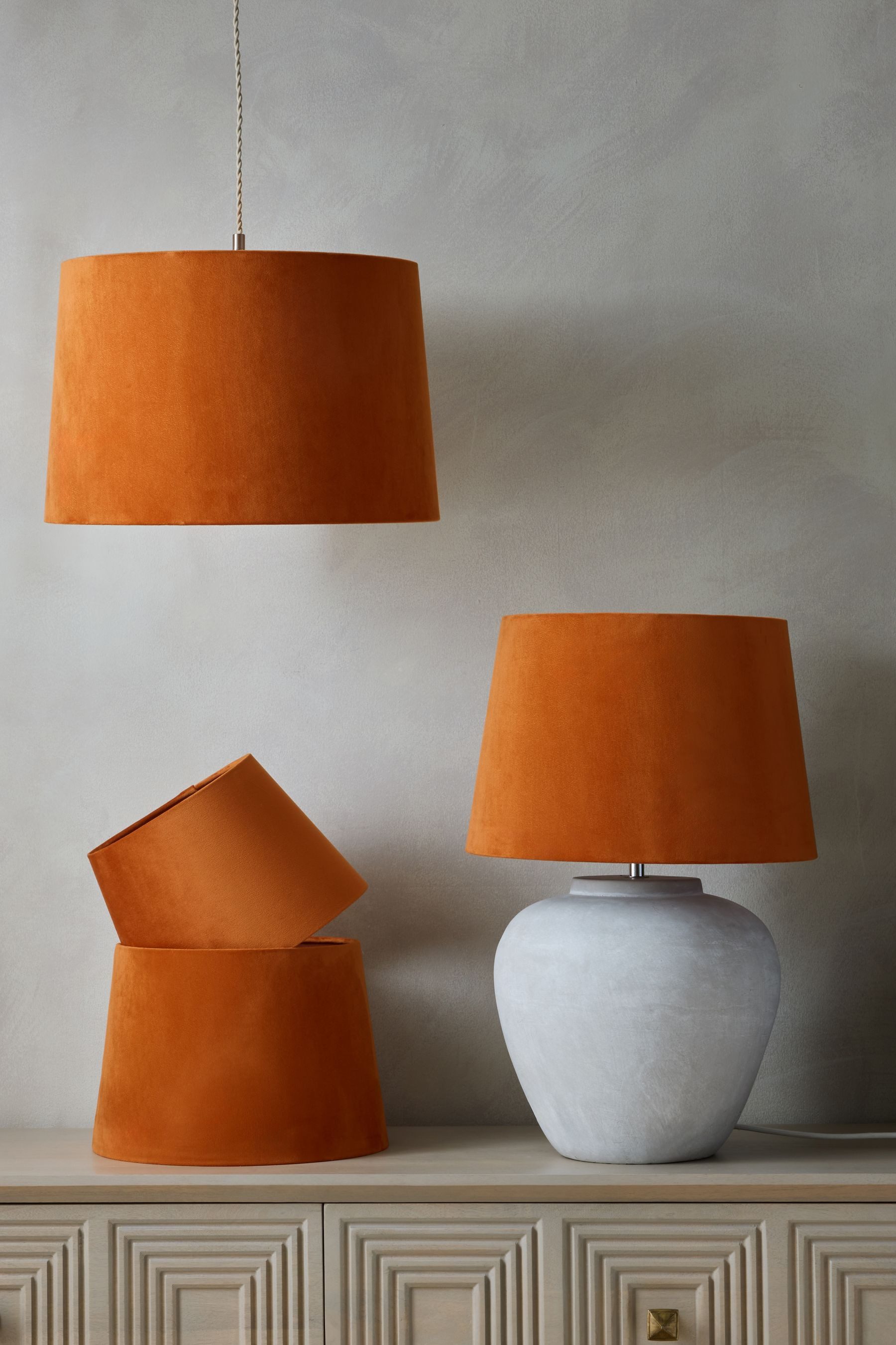 Next Lampenschirm Leicht anzubringender Decken-Lampenschirm aus Samt