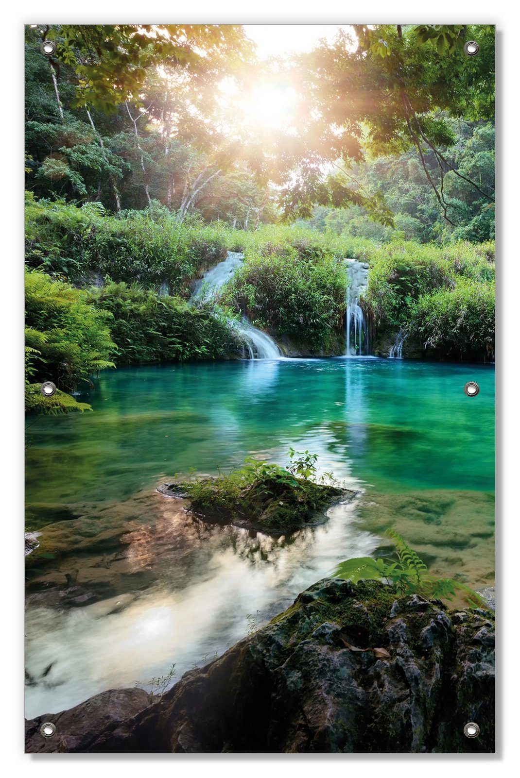 100%ige Garantie Sonnenschutz Türkisgrüner See im Nationalpark Wallario, in blickdicht, Saugnäpfen, wiederablösbar mit Guatemala, wiederverwendbar und