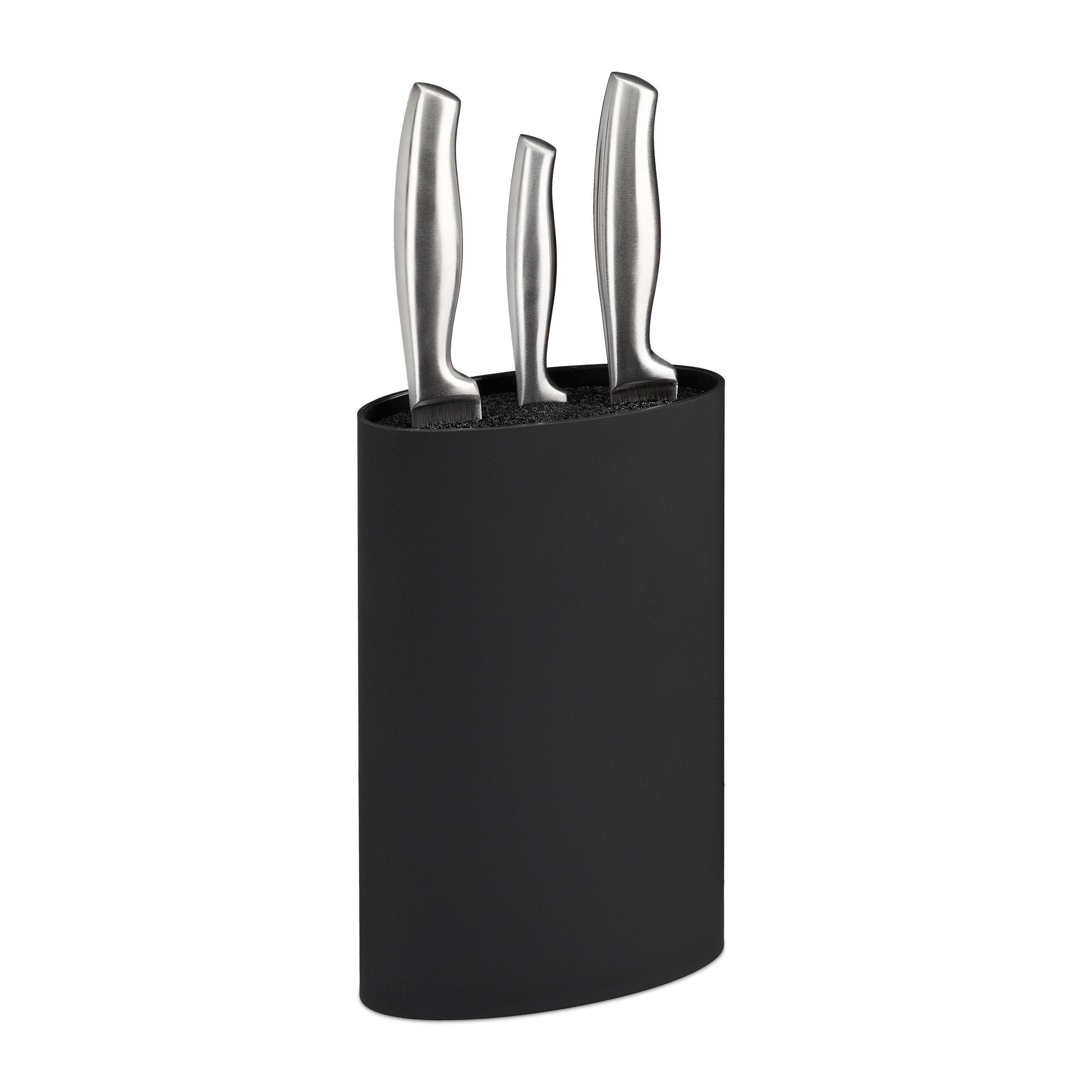 relaxdays Messerblock oval (1tlg), schwarz
