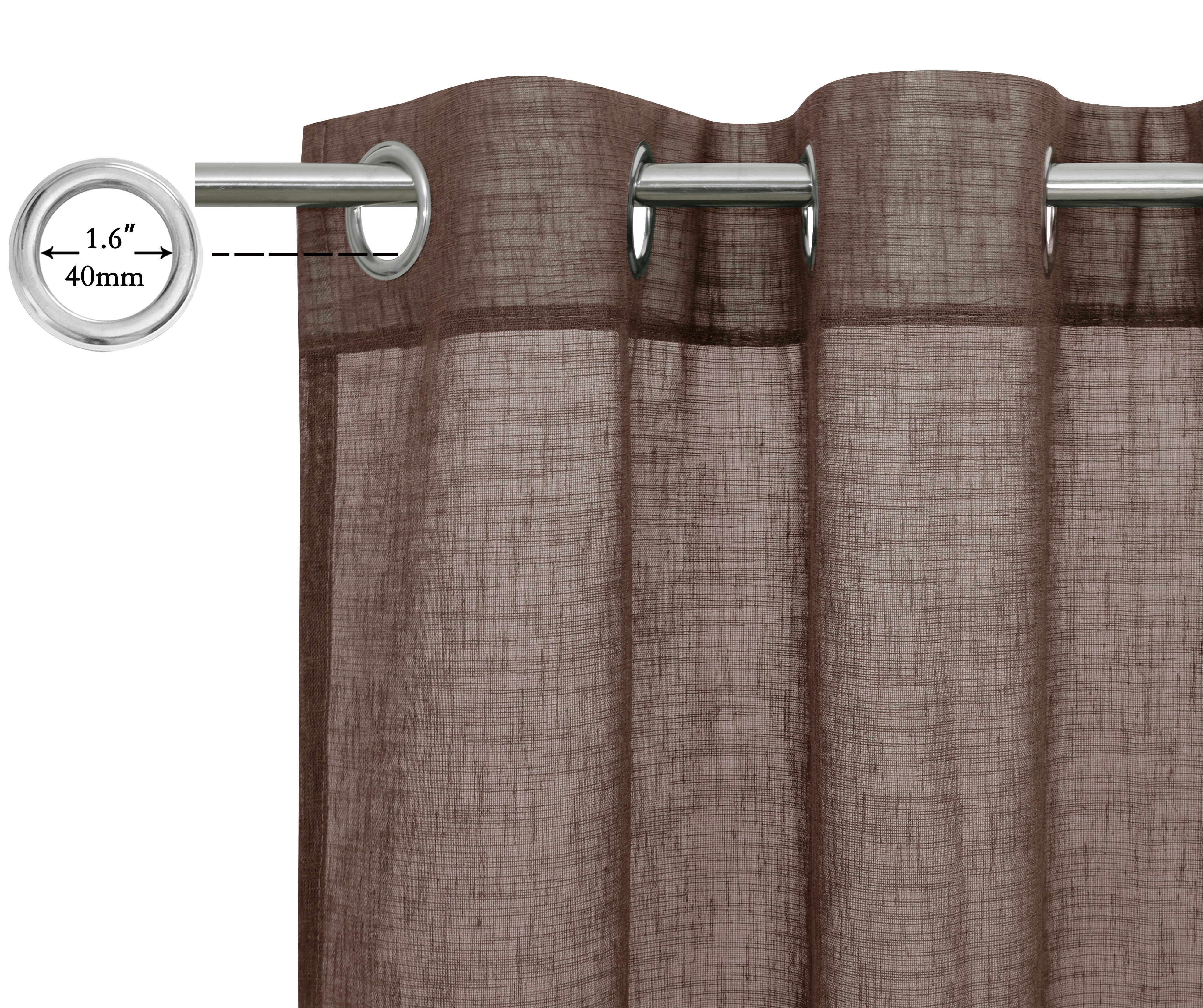 OTTO home Gardine Fiete (1 St), Ösen, halbtransparent, Leinen Optik, monochrom, basic, pflegeleicht, verschiedene Größen