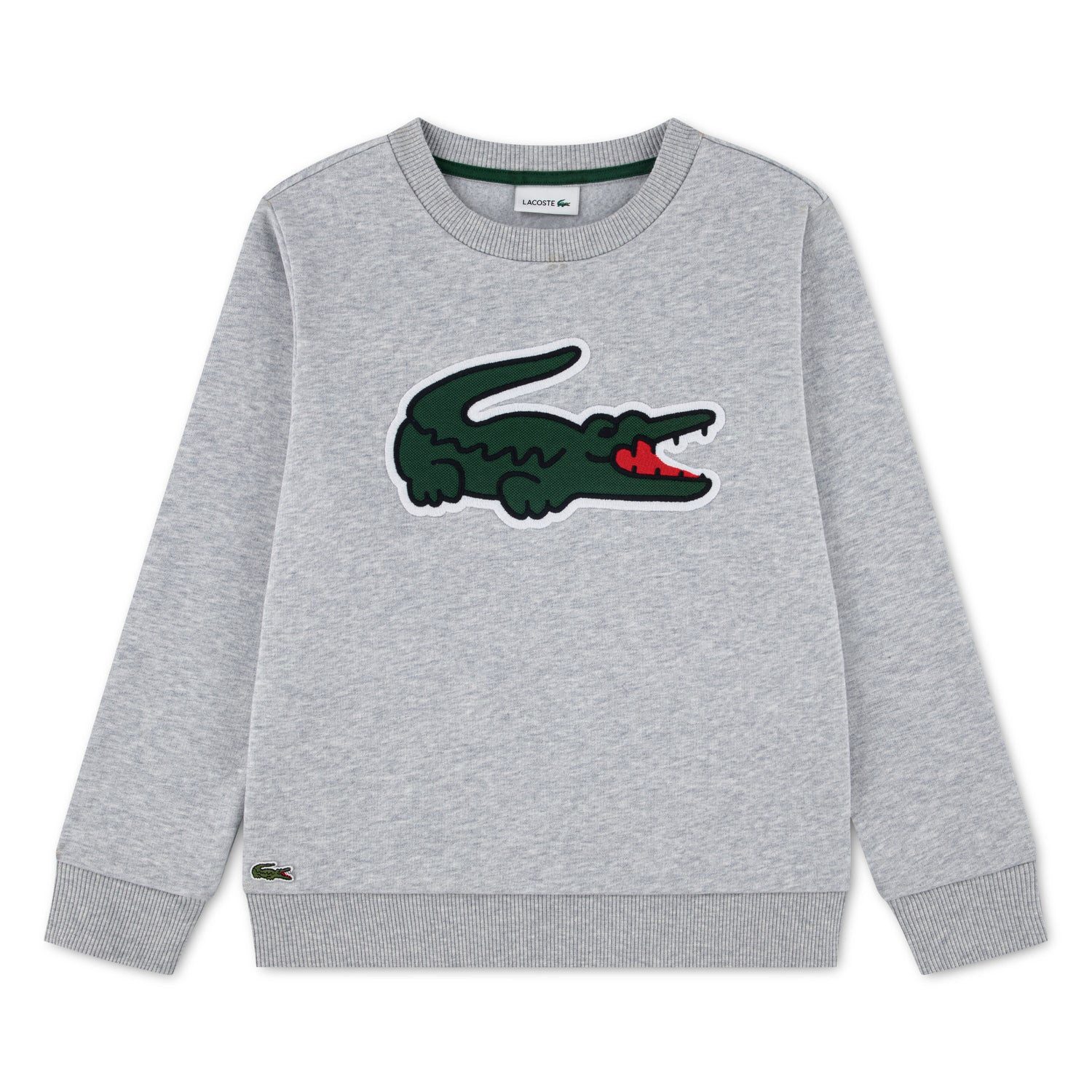 Lacoste Sweatshirt Lacoste Kids Sweatshirt grau Heather mit XXL-Krokodil