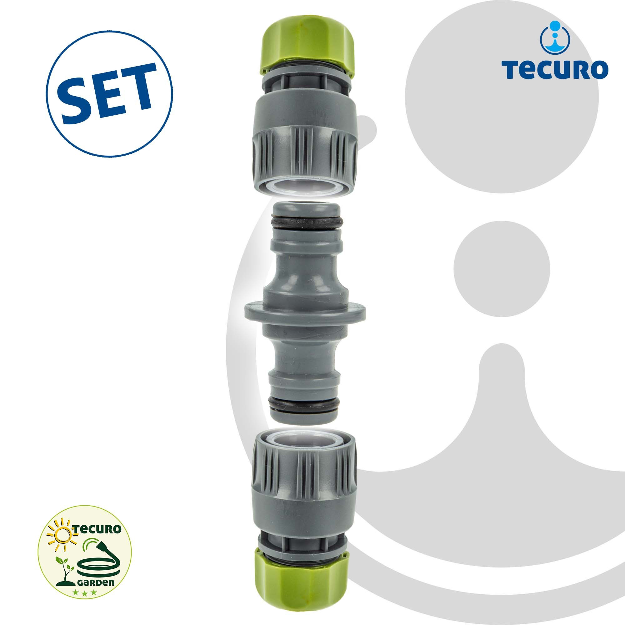 bevo Schlauchverbinder Schlauchverbinder-Set mit Wasserstopp, für Schlauch 1/2 Zoll (12 mm)