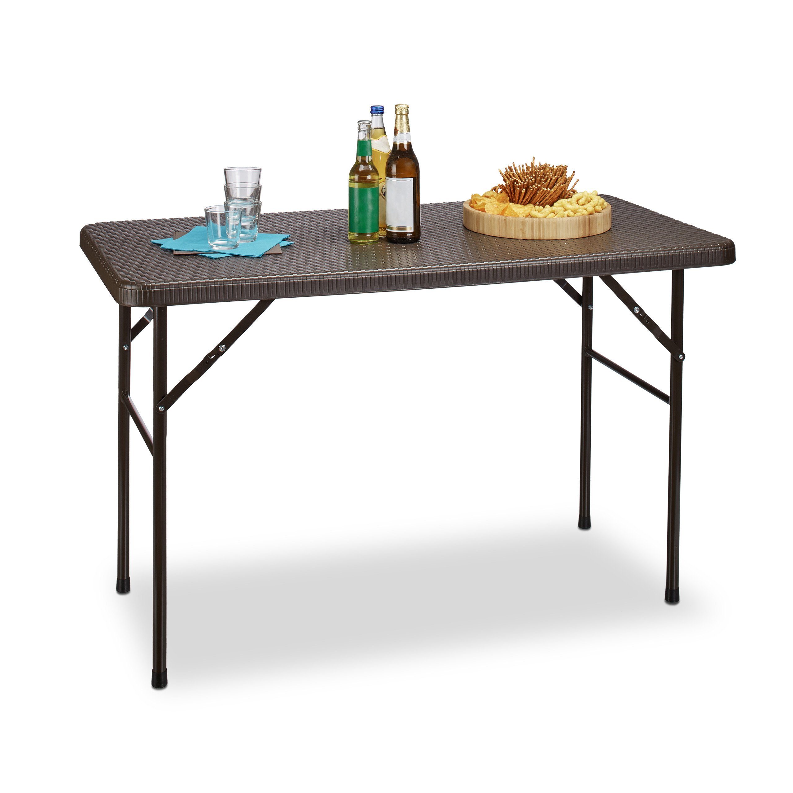 relaxdays Gartentisch klappbar BASTIA, Braun, Rechteckig günstig online kaufen