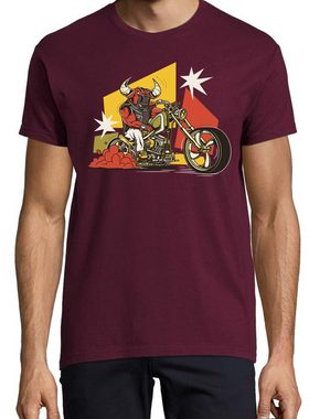 Youth Designz T-Shirt Biker Bull Motorrad Herren T-Shirt mit trendigem Frontprint