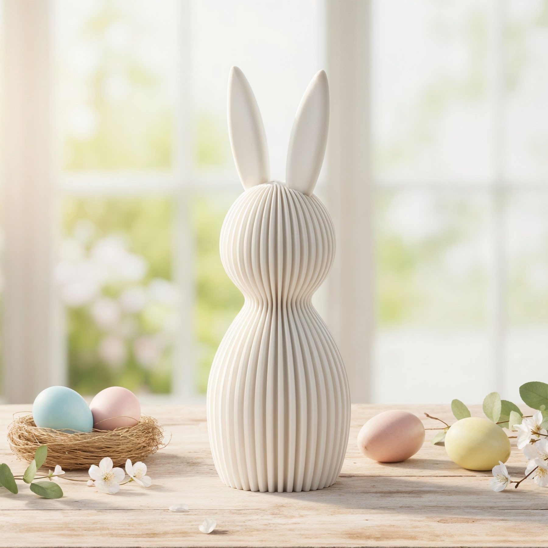 Levandeo® Osterfigur, Osterhase Figur H16cm Weiß 3D Deko Figur Ostern Osterdeko
