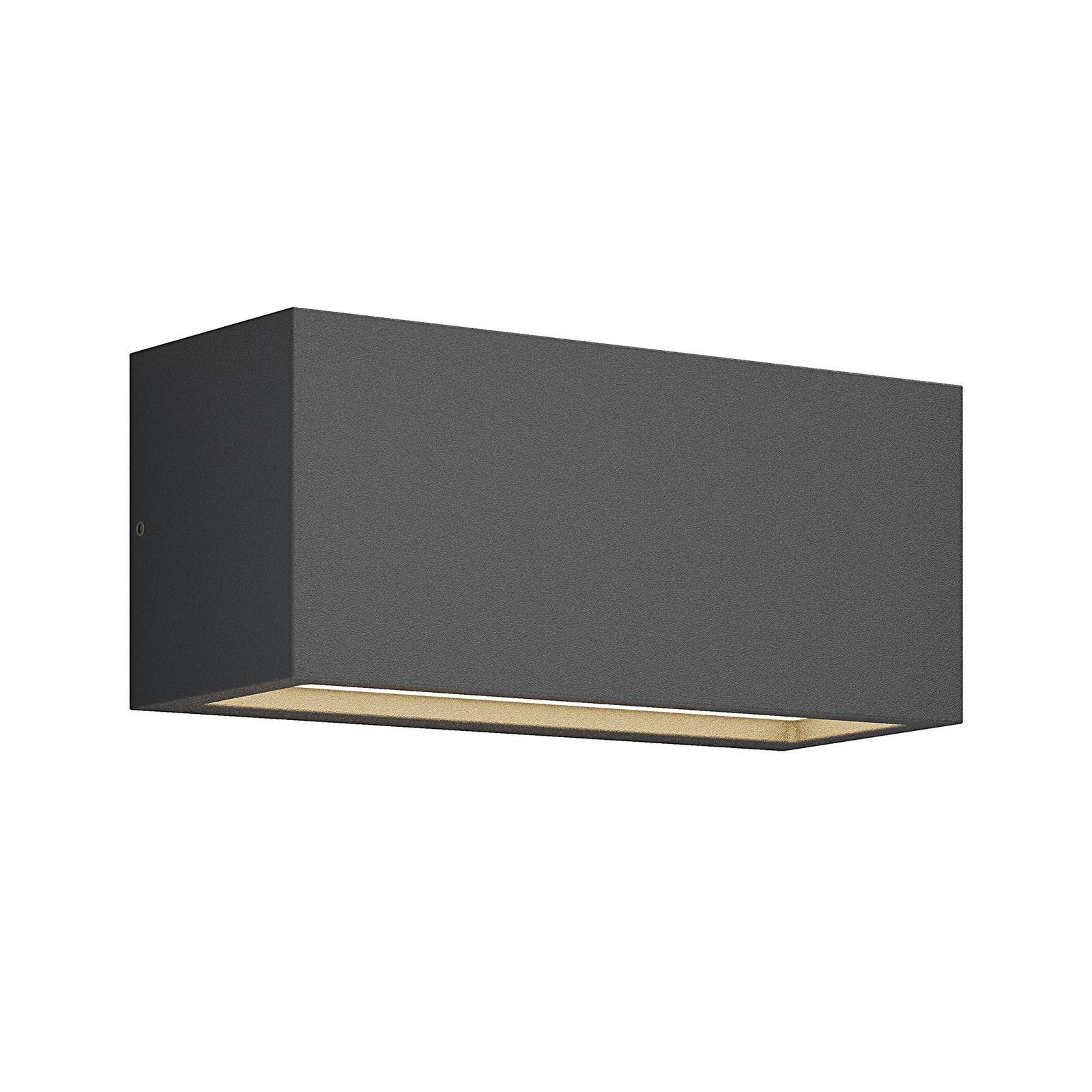 Lucande Außen-Wandleuchte Bente, Metall, Schwarz IP54, 1 x 15 W LED