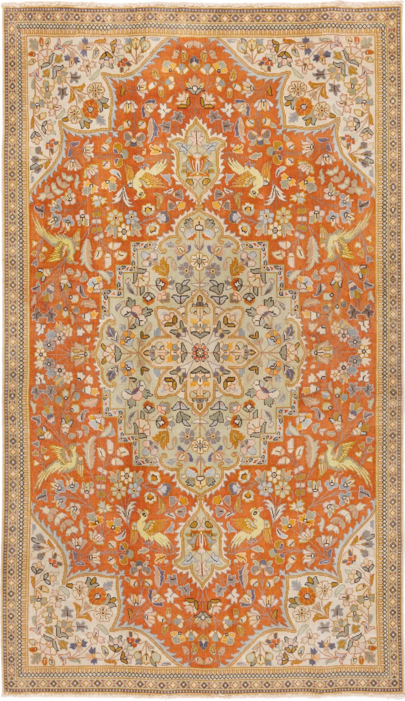 Nain Trading Orientteppich Täbriz Tabatabai 134x231 Handgeknüpfter Orientteppich, rechteckig, Höhe: 12 mm