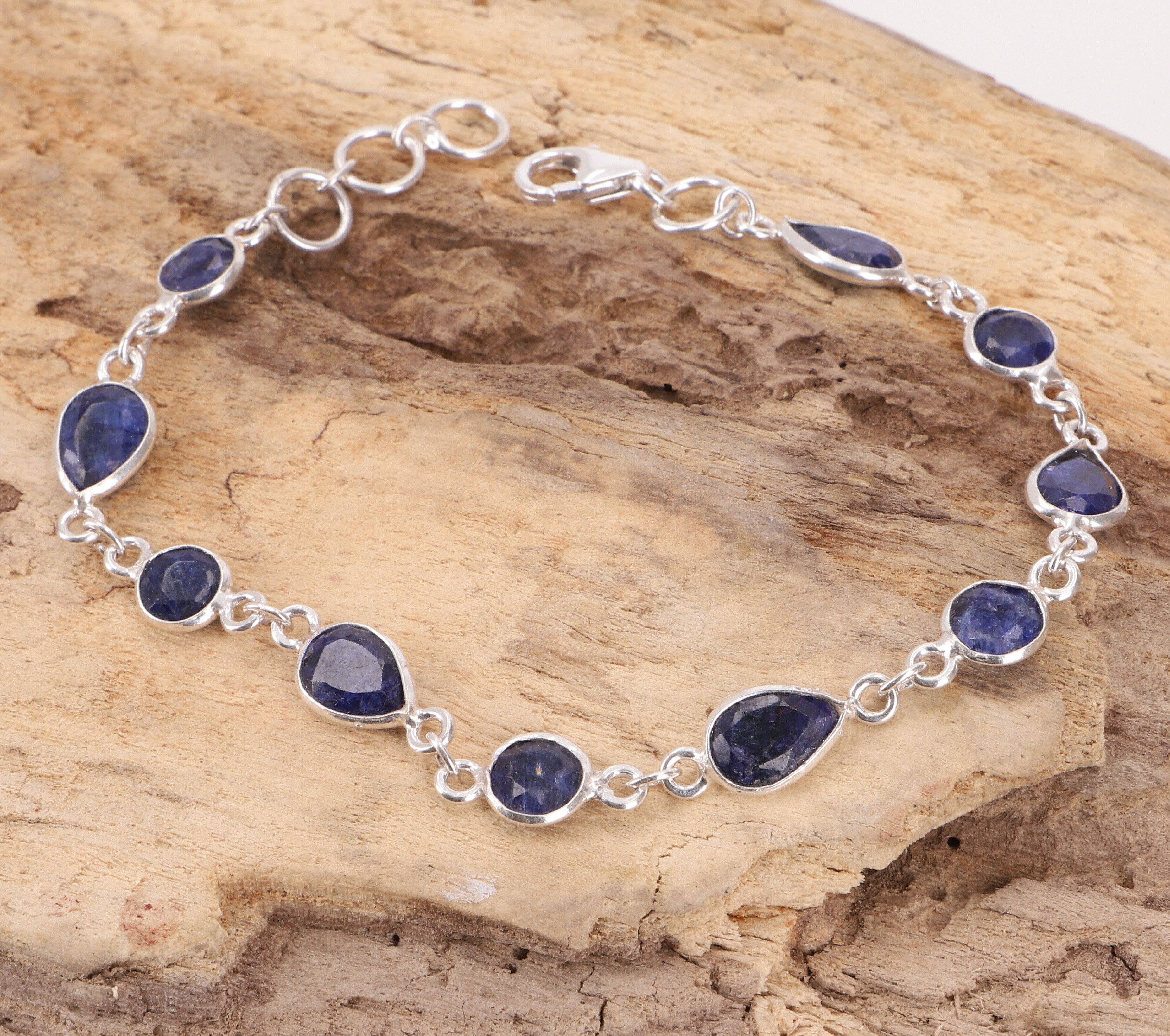 Guru-Shop Armreif Indisches Boho Silber Armband, Edelsteinarmband..