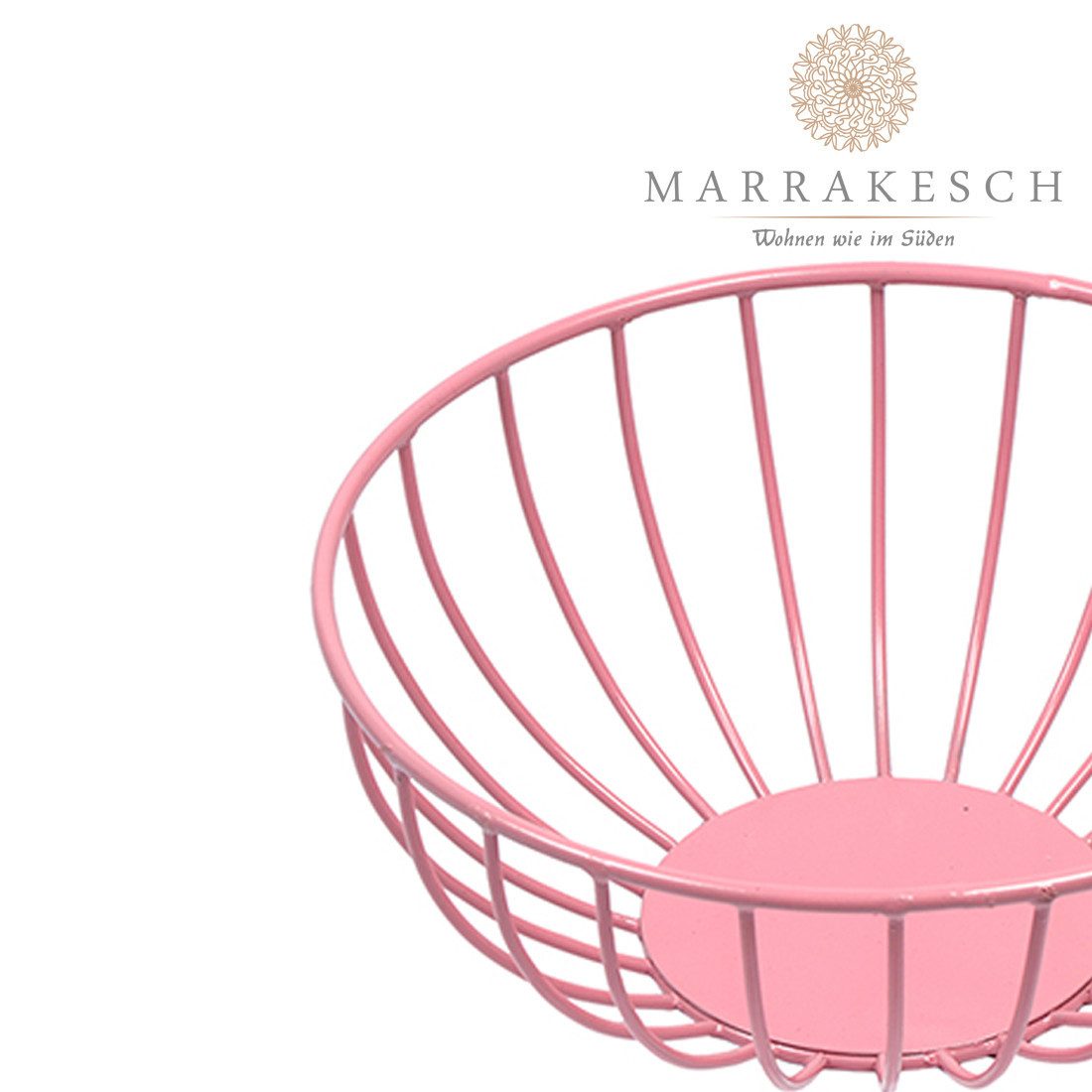 Marrakesch Orient & Mediterran Interior Obstschale Skandinavisches Design Obstschale Obstkorb Ailika Pink, Metall, (1-tlg), Handarbeit