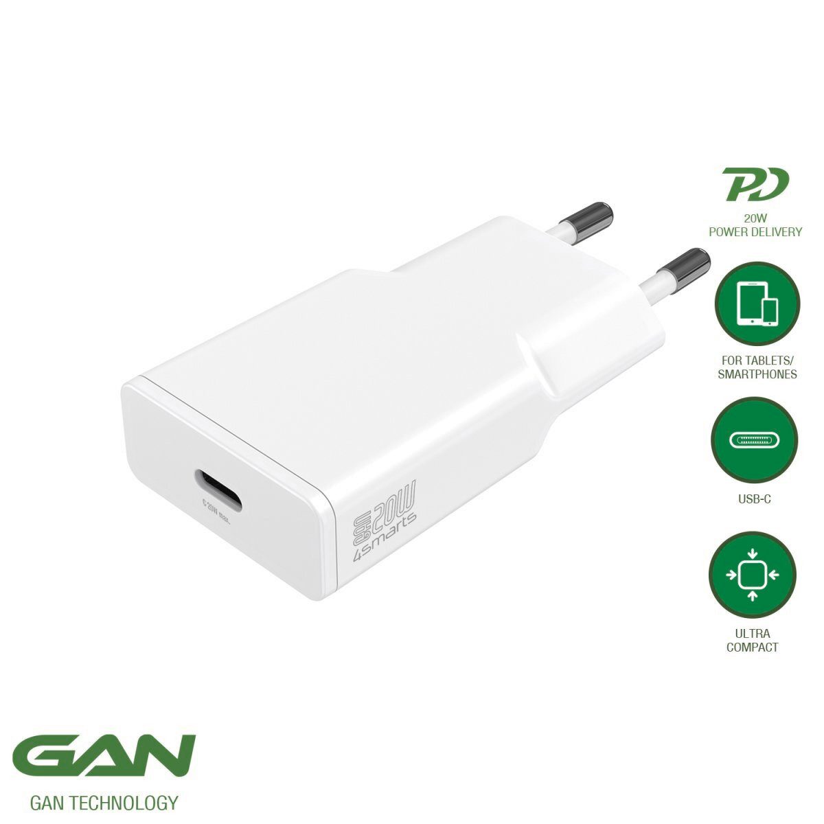 4smarts Netzladegerät PDPlug Slim Universal-Netzteil (GaN)