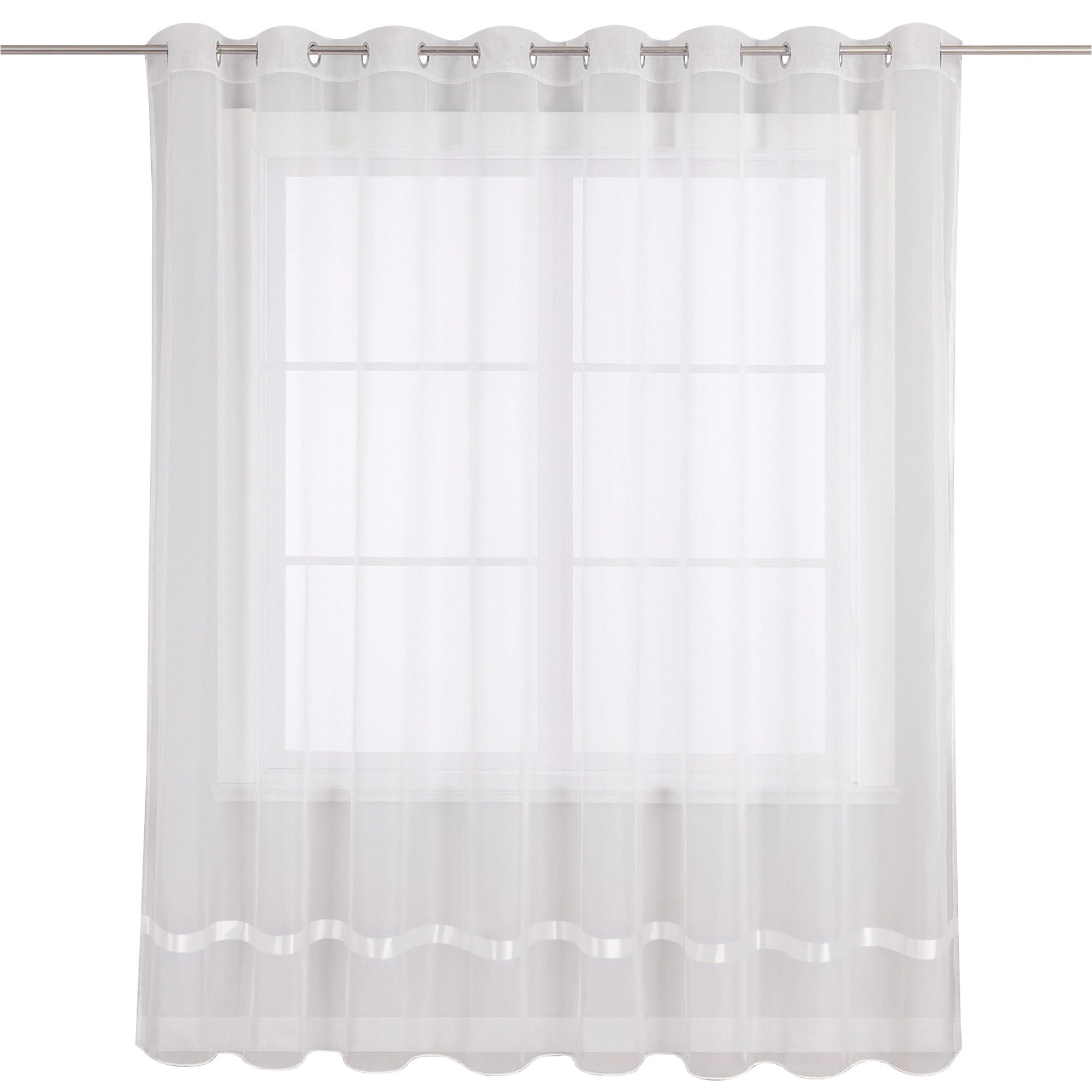 Joyswahl Gardine Maja (1 St), Ösen, transparent, mit Satinband, Schals Fens günstig online kaufen