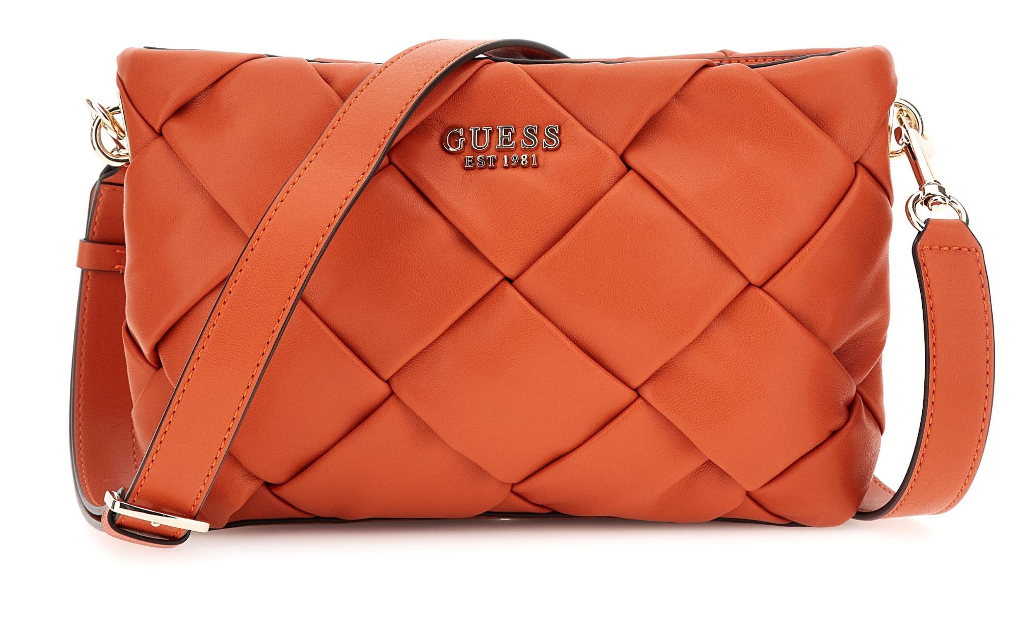 Guess Schultertasche Zaina Flap Crossbody Damen Handtasche (ein Stück, 1-tlg), Logoschriftzug auf der Vorderseite